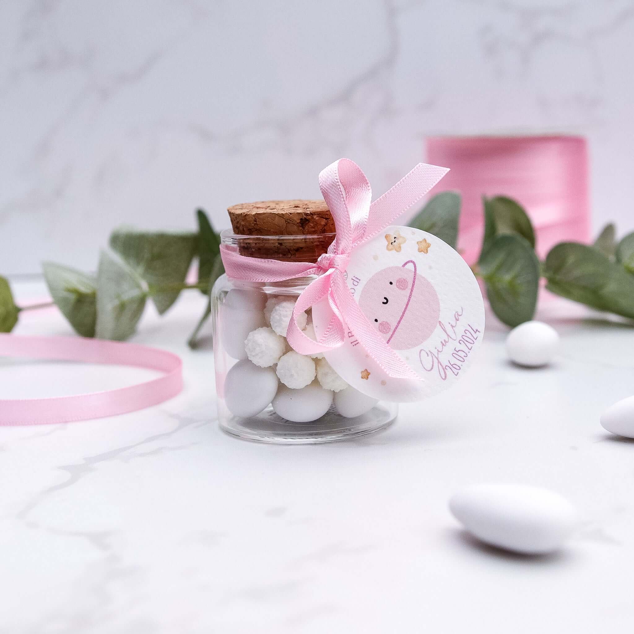 Barattolini Vetro - Saturno Rosa - Eventi Fai da Te