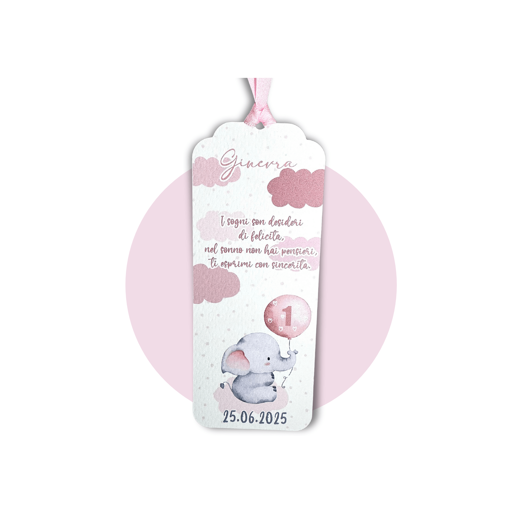 Segnaposto Elefantino Rosa - Eventi Fai da Te