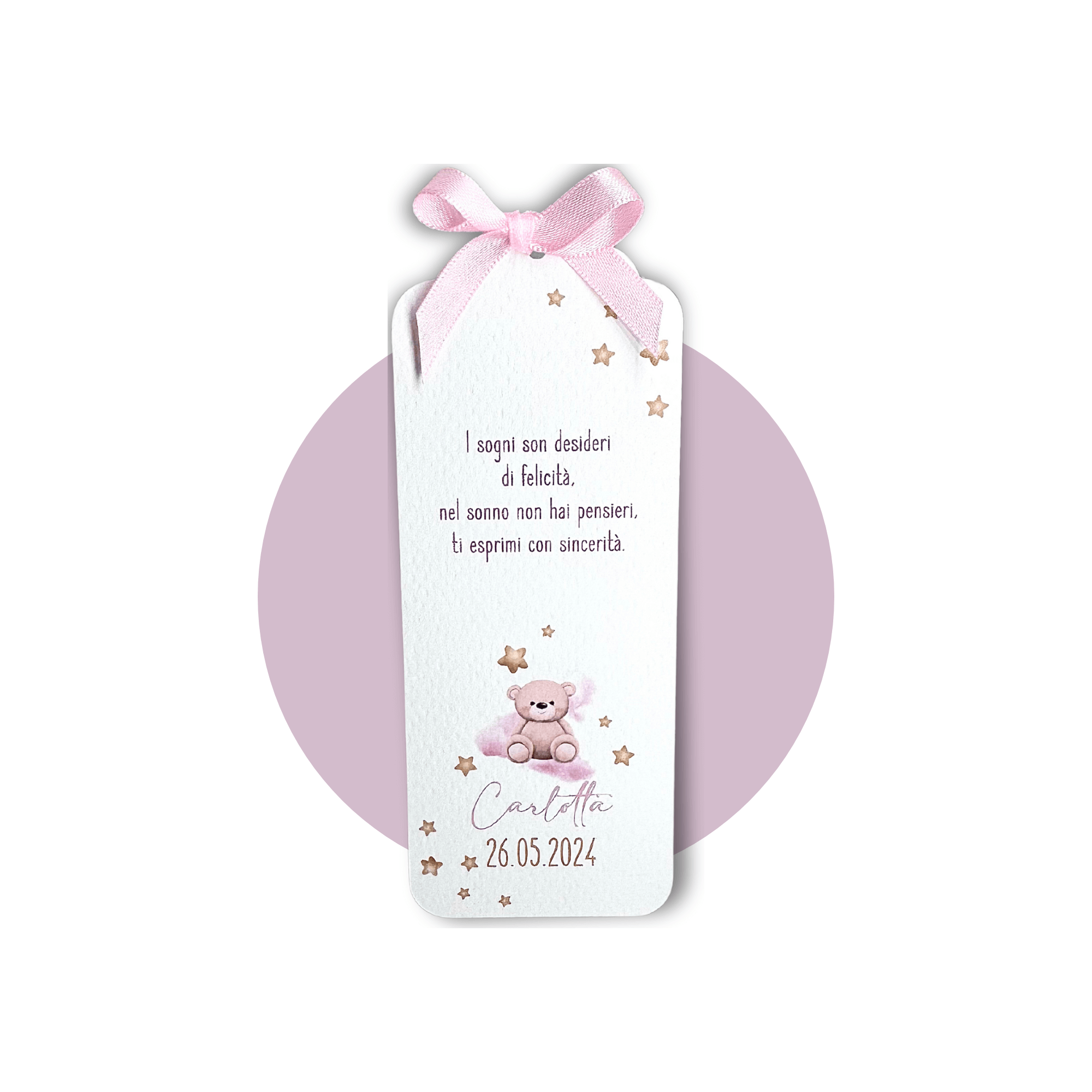 Segnaposto Orsetto Rosa - Eventi Fai da Te