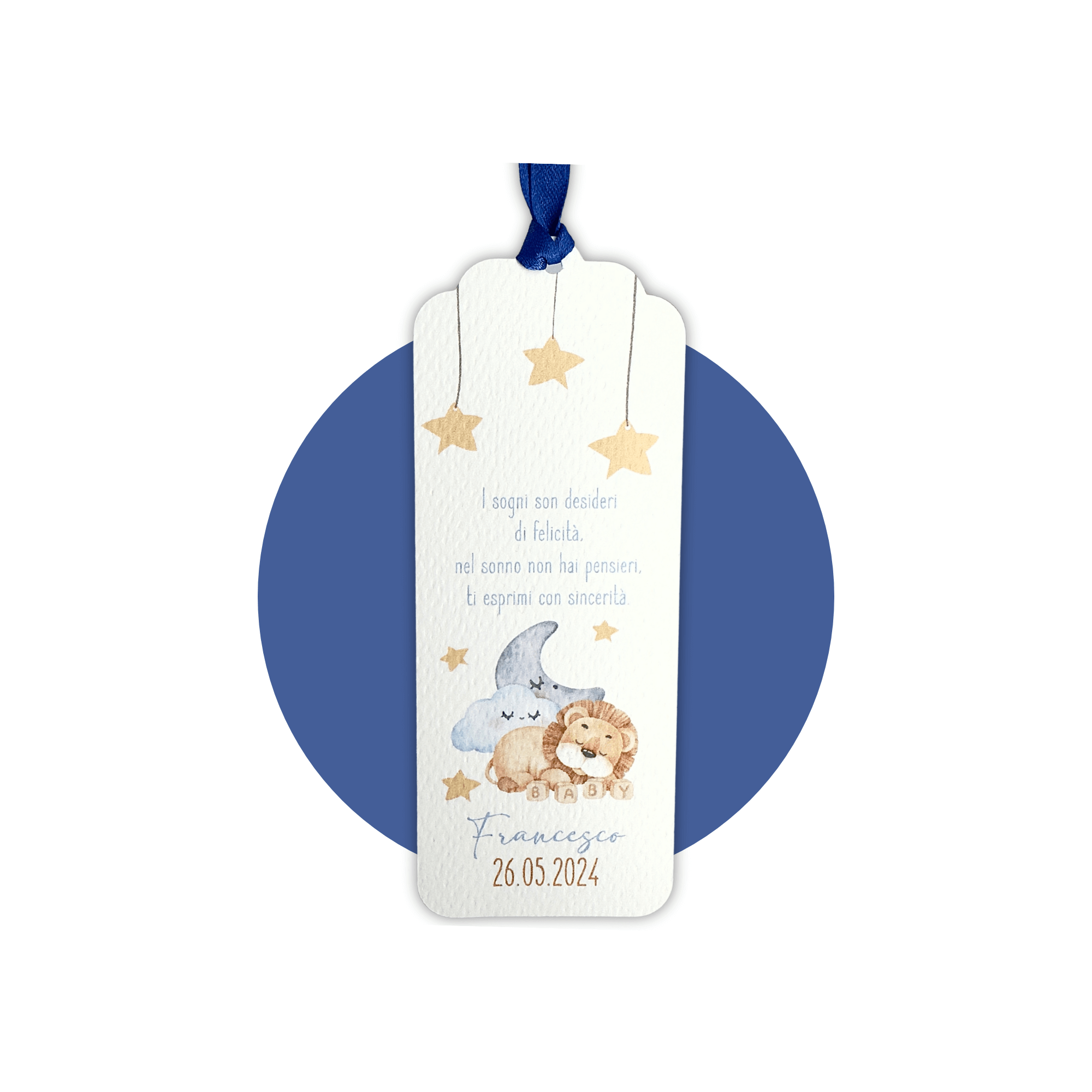 Segnaposto Leone Dormiente Blu - Eventi Fai da Te