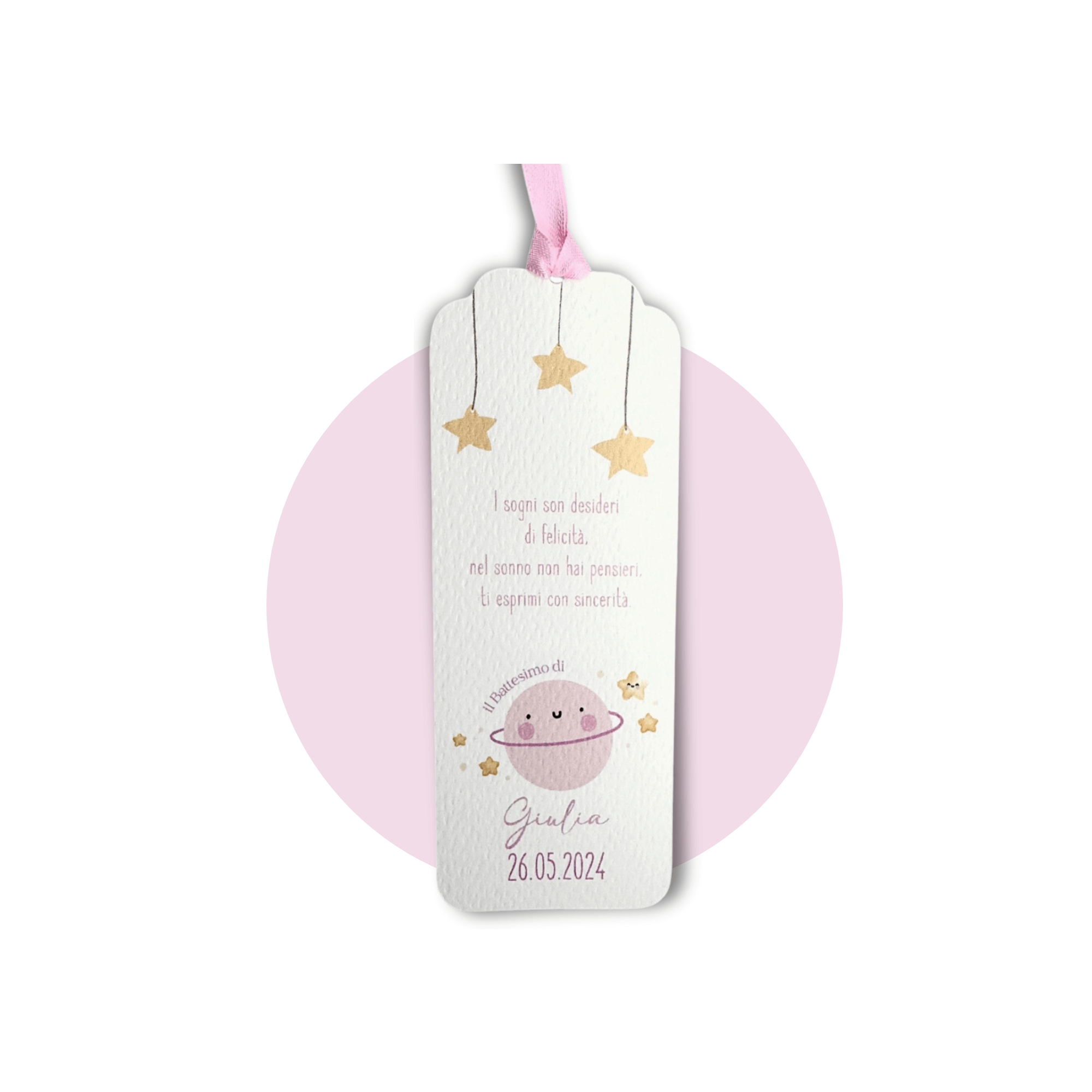 Segnaposto Saturno Rosa - Eventi Fai da Te