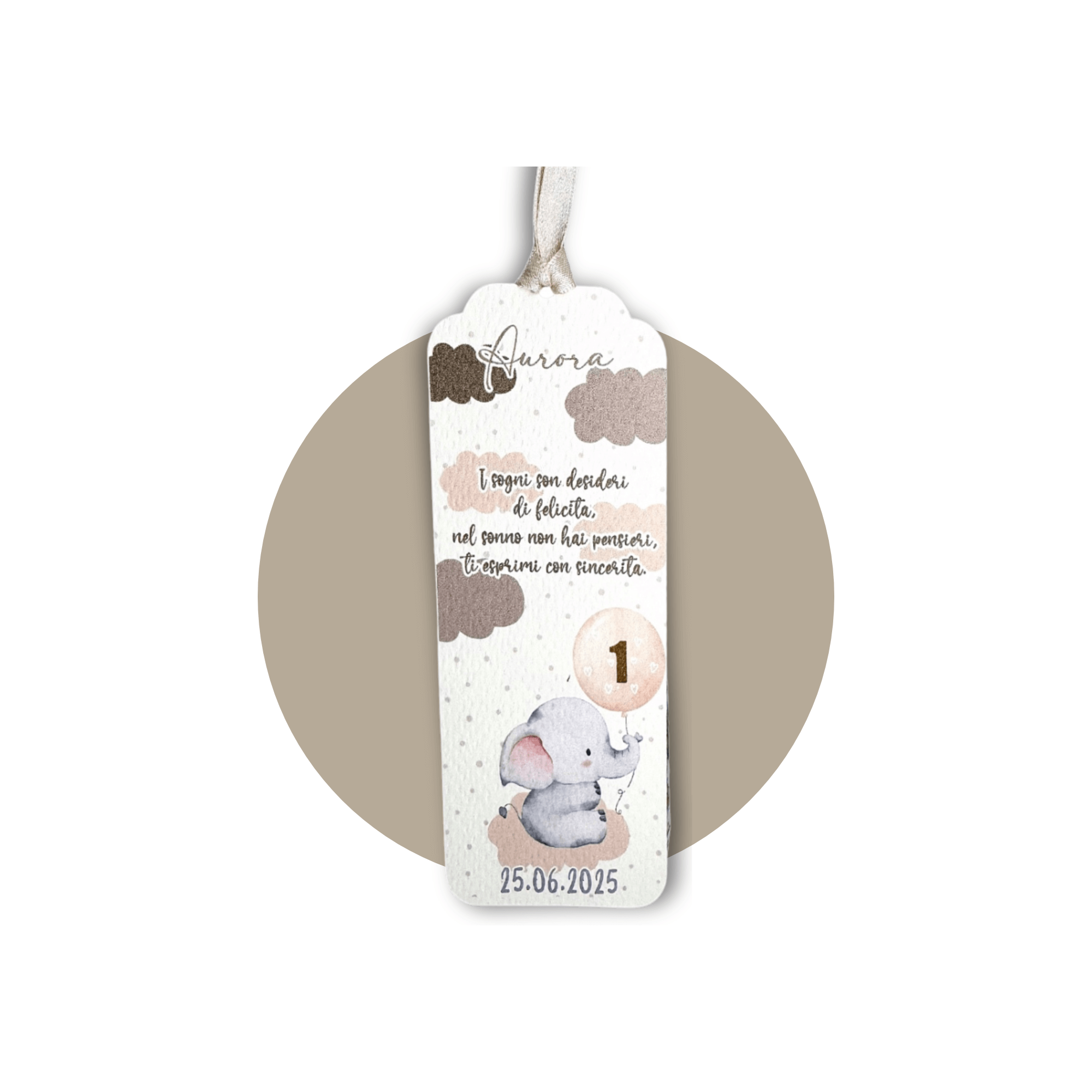 Segnaposto Elefantino Beige - Eventi Fai da Te