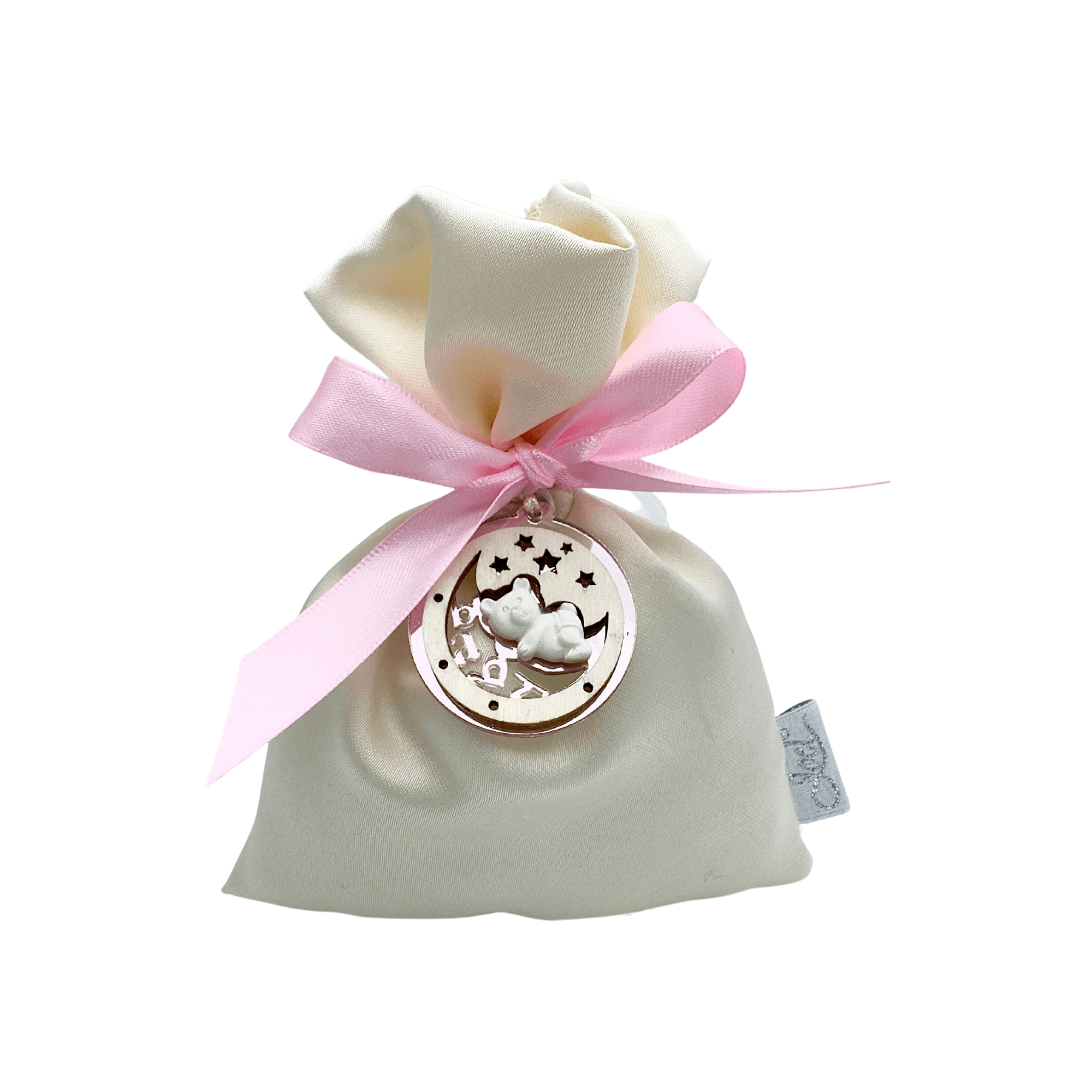 Sacchetto Raso con Orsetto Rosa - Eventi Fai da Te