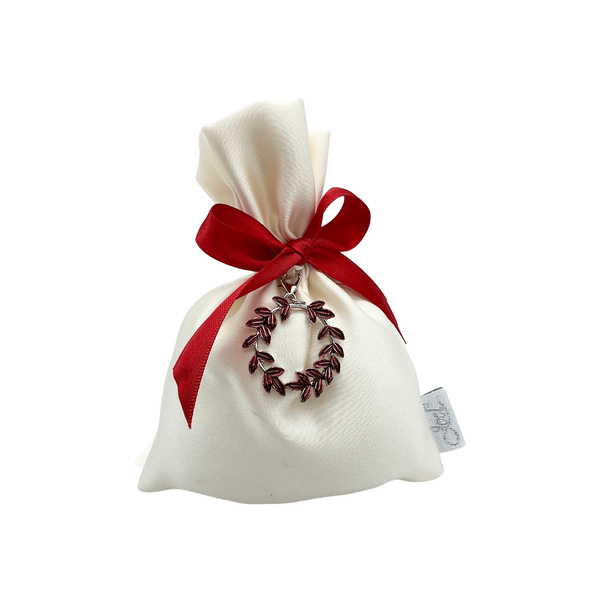 Sacchetto Raso con Corona Alloro Rosso - Eventi Fai da Te