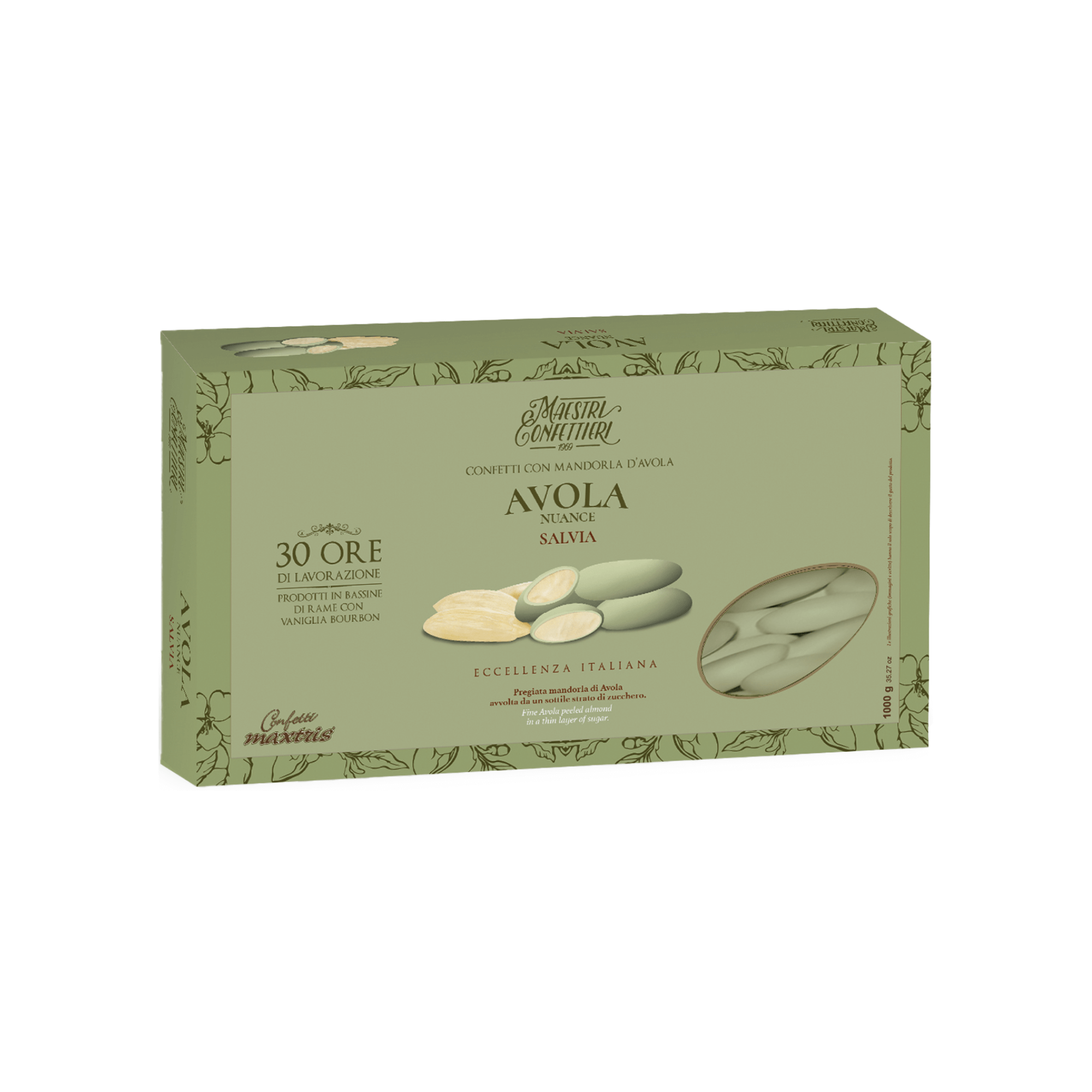 Confetti alla Mandorla Avola Nuance Salvia - 1 kg. - Eventi Fai da Te