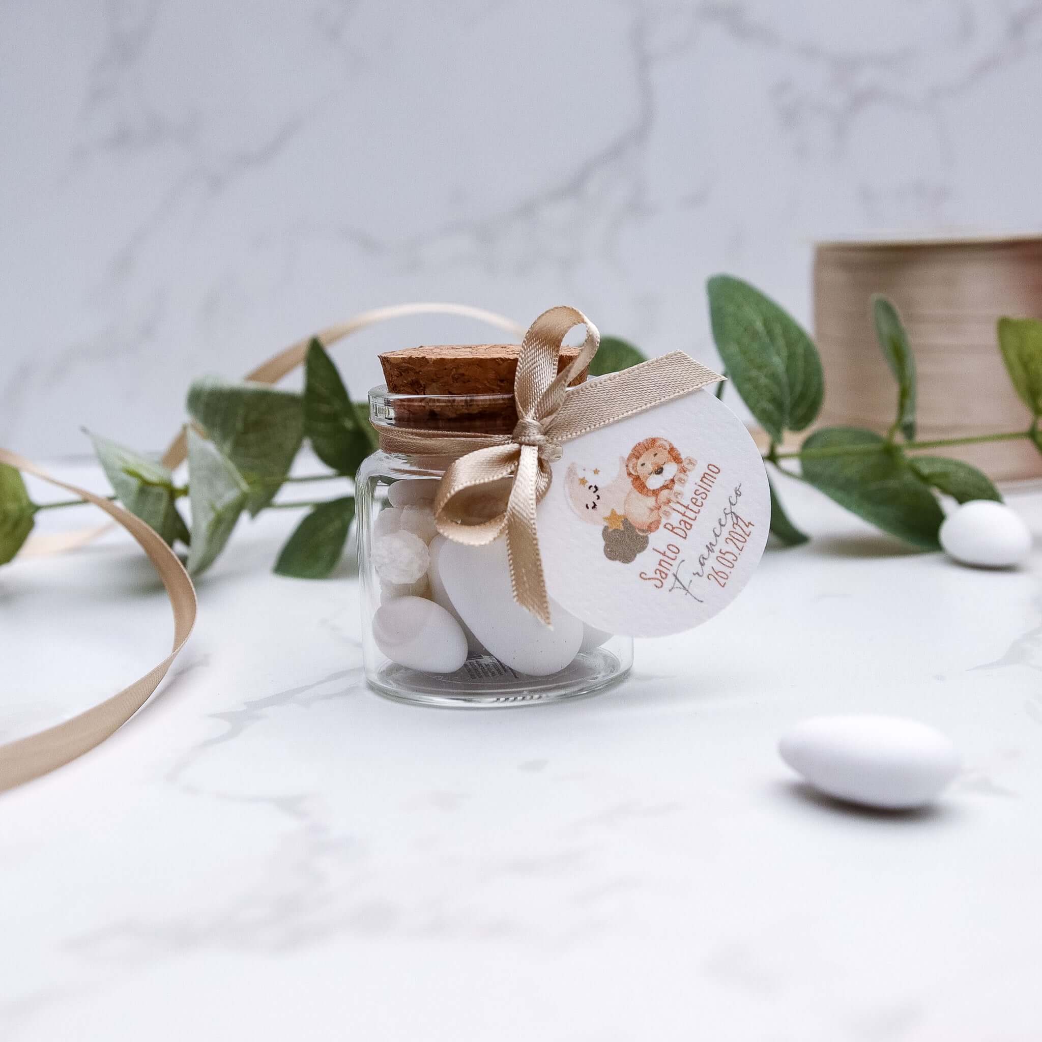 Barattolini Vetro - Leone Dormiente Beige - Eventi Fai da Te