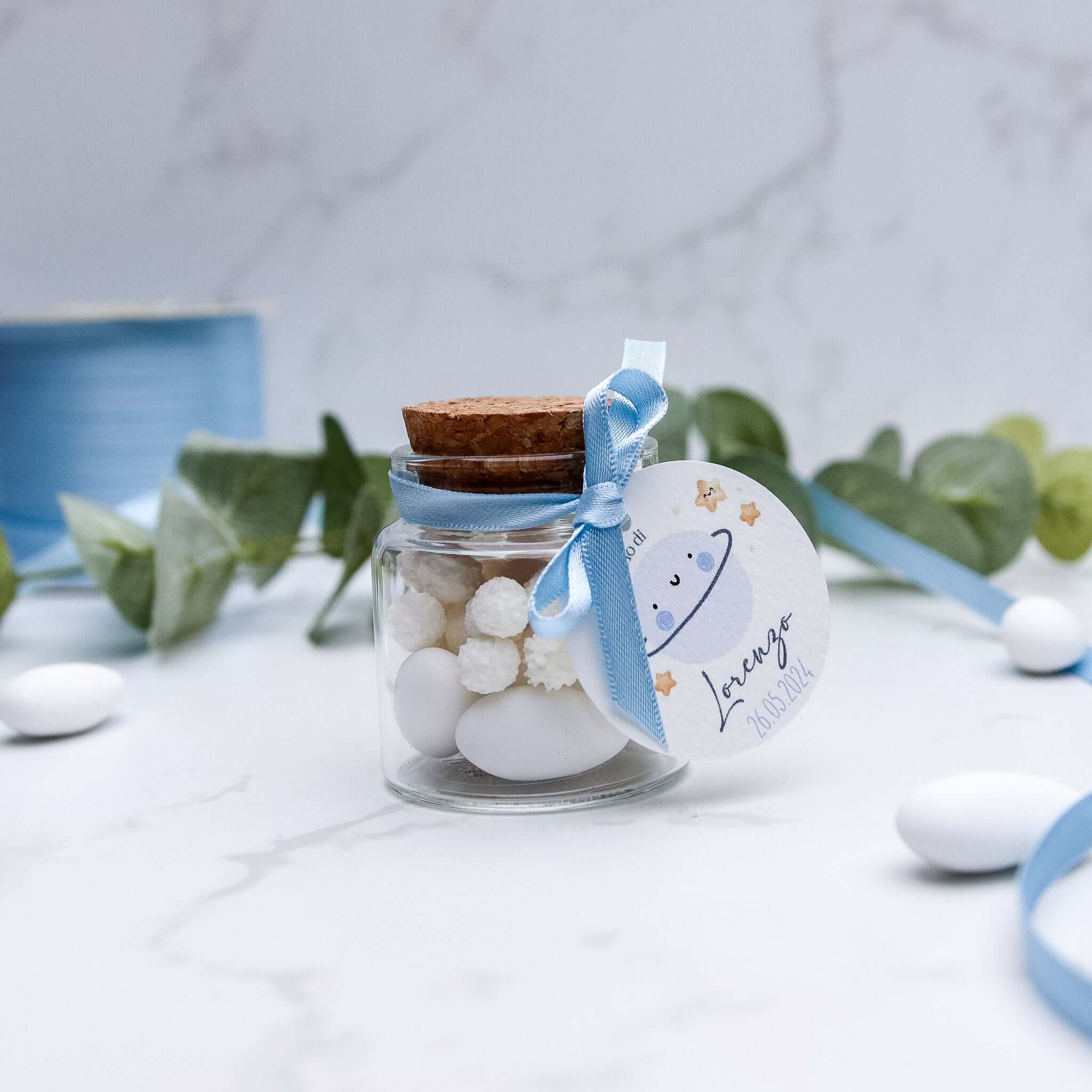 Barattolini Vetro - Saturno Azzurro - Eventi Fai da Te