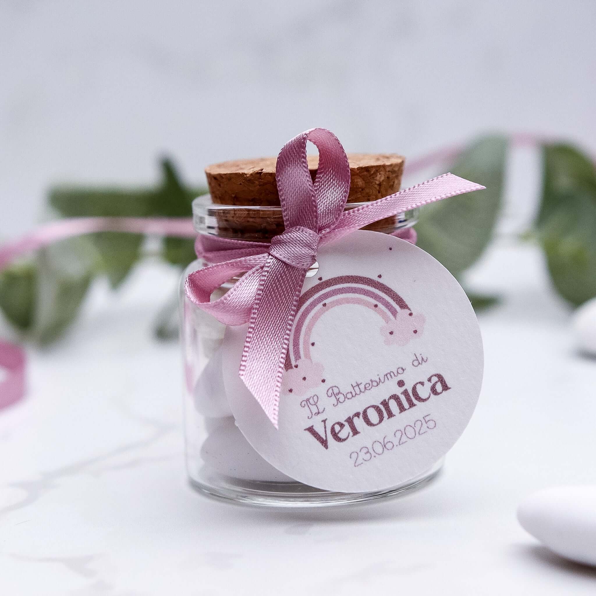 Barattolini Vetro - Arcobaleno Rosa - Eventi Fai da Te