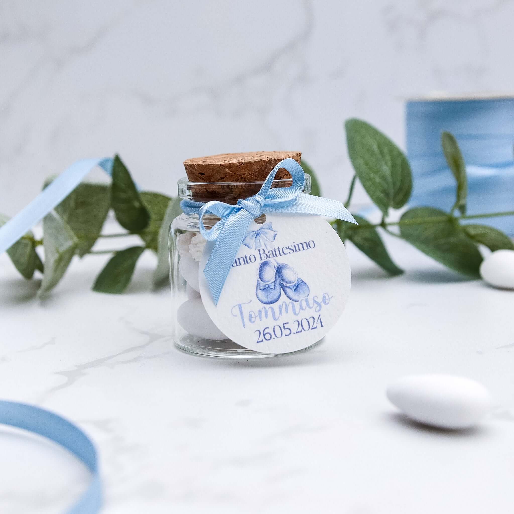 Barattolini Vetro - Scarpette Azzurro - Eventi Fai da Te