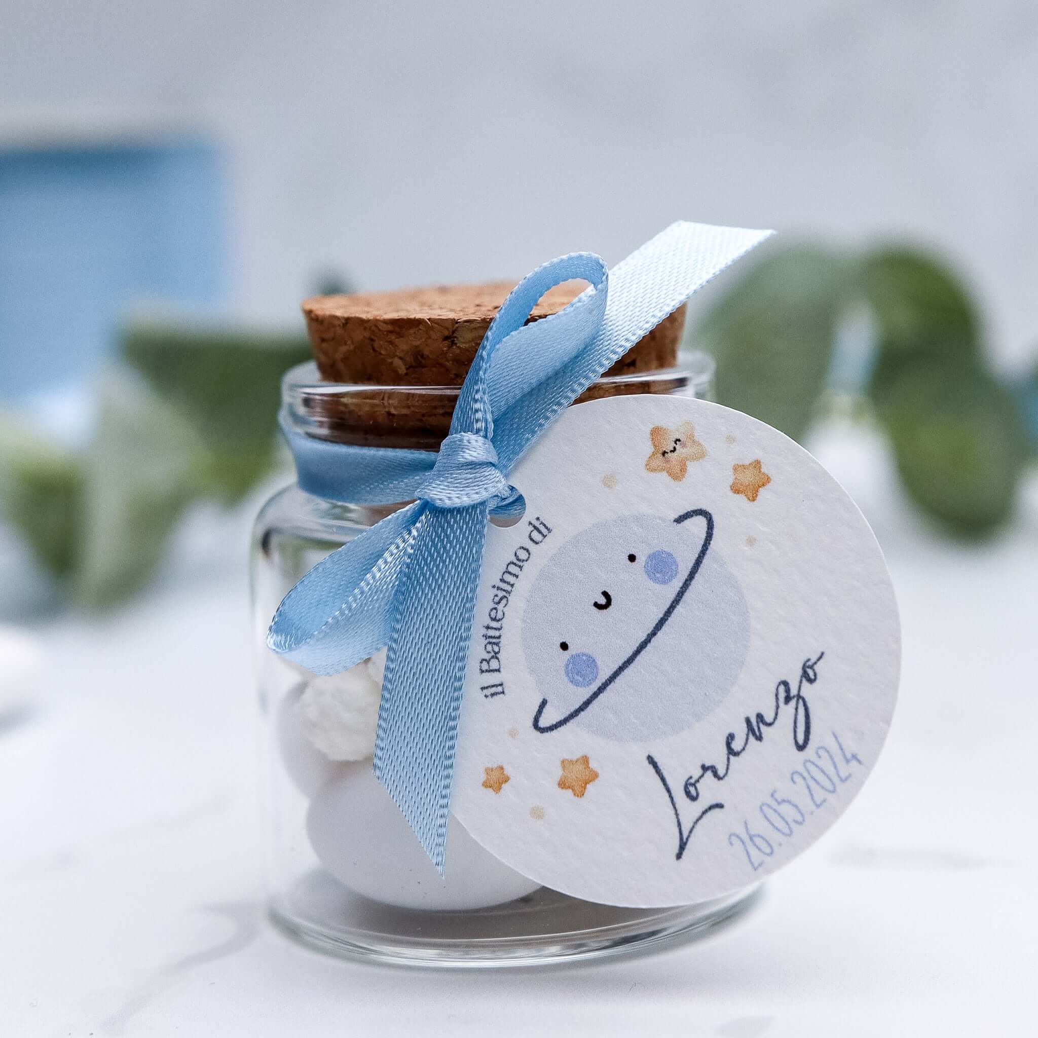 Barattolini Vetro - Saturno Azzurro - Eventi Fai da Te