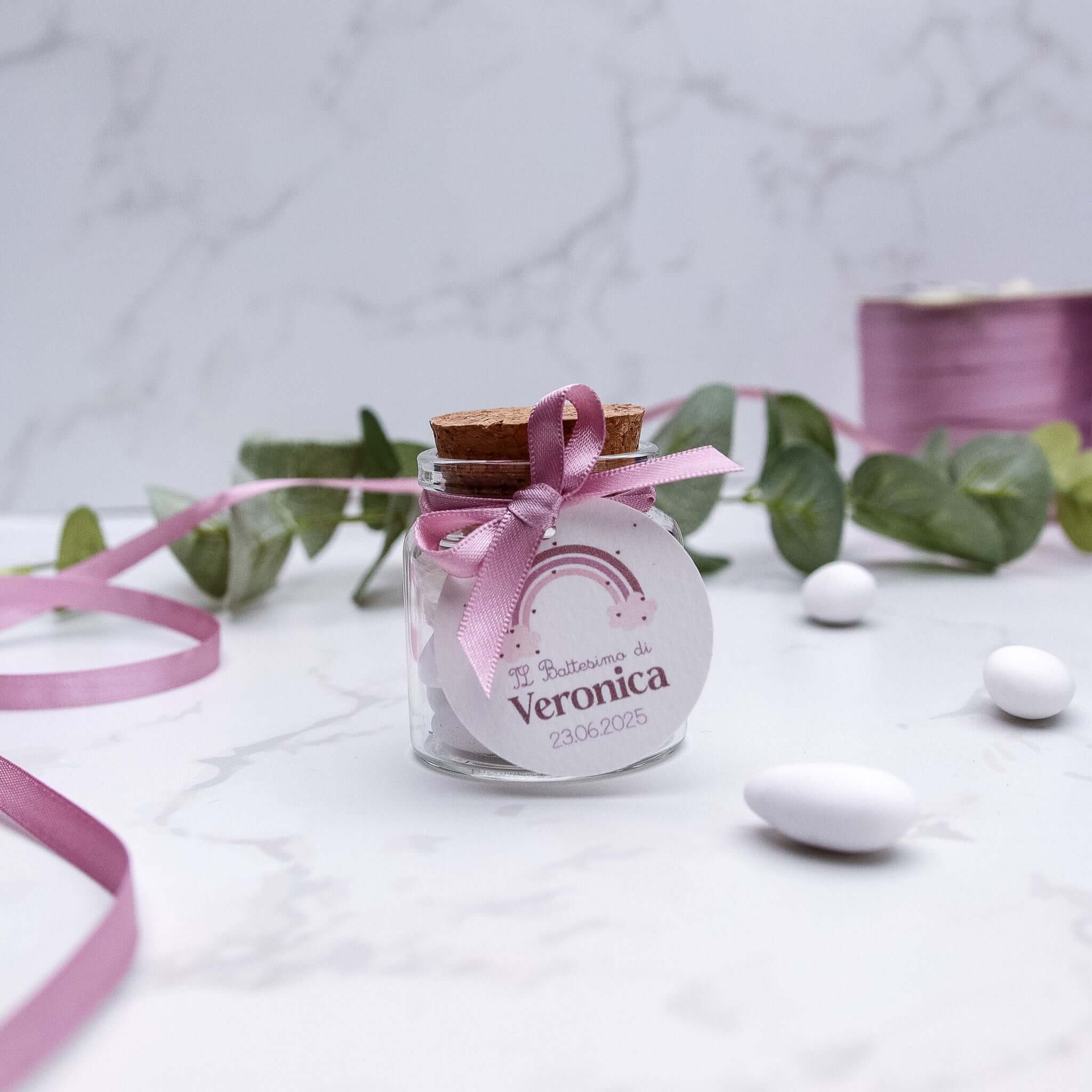 Barattolini Vetro - Arcobaleno Rosa - Eventi Fai da Te