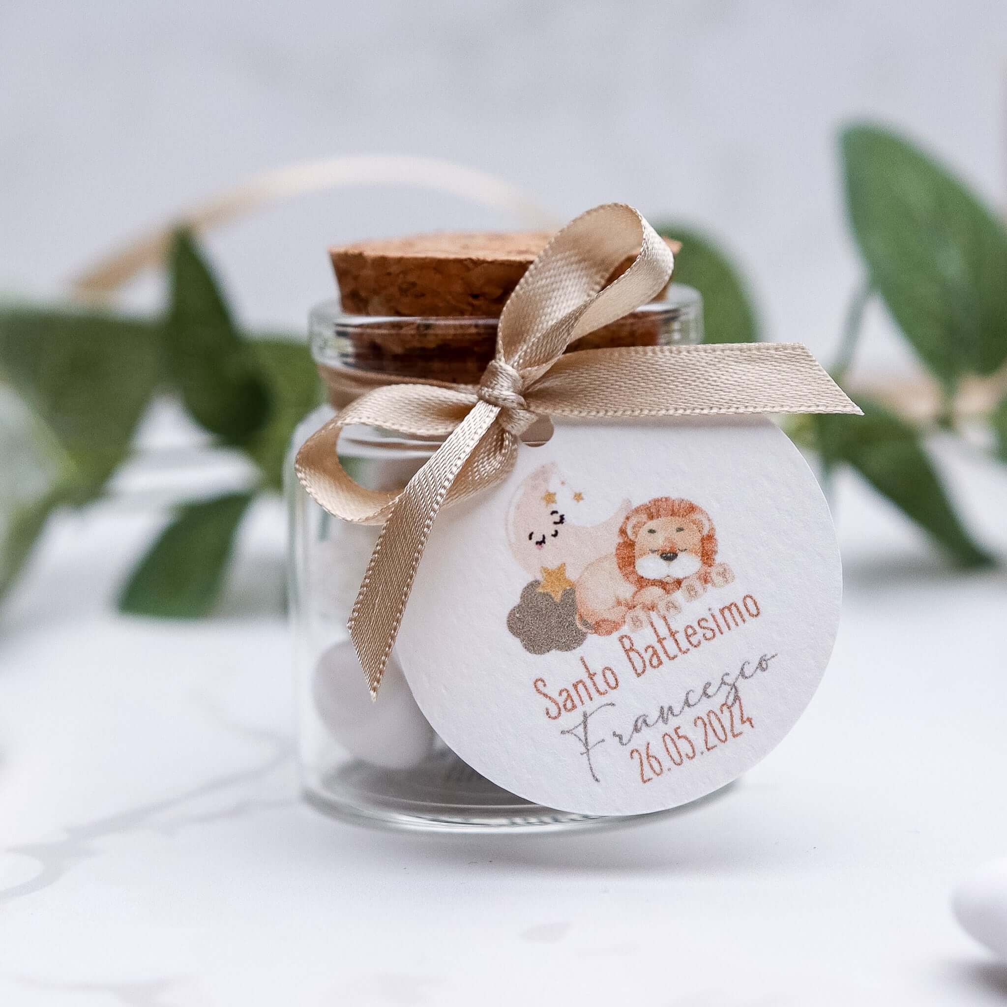 Barattolini Vetro - Leone Dormiente Beige - Eventi Fai da Te