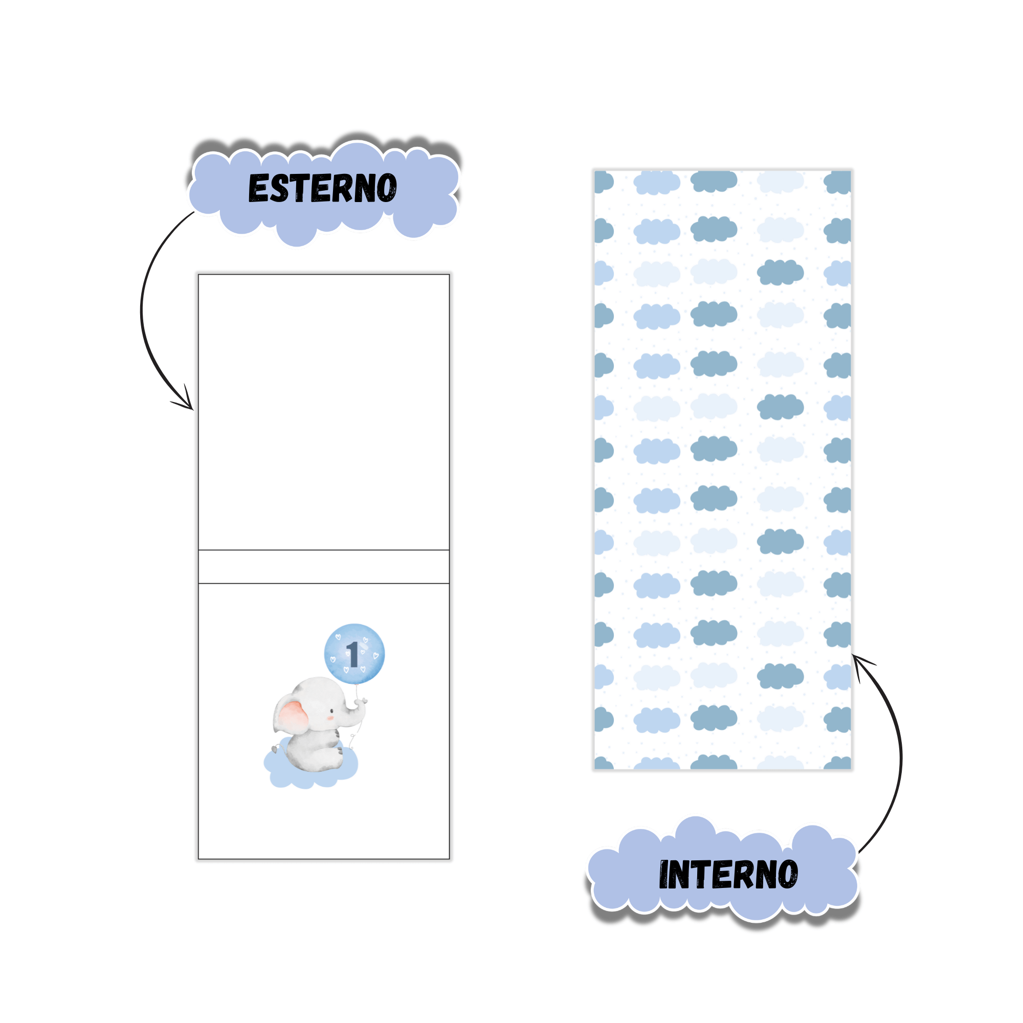 Astuccio PortaConfetti Elefantino Azzurro - Eventi Fai da Te