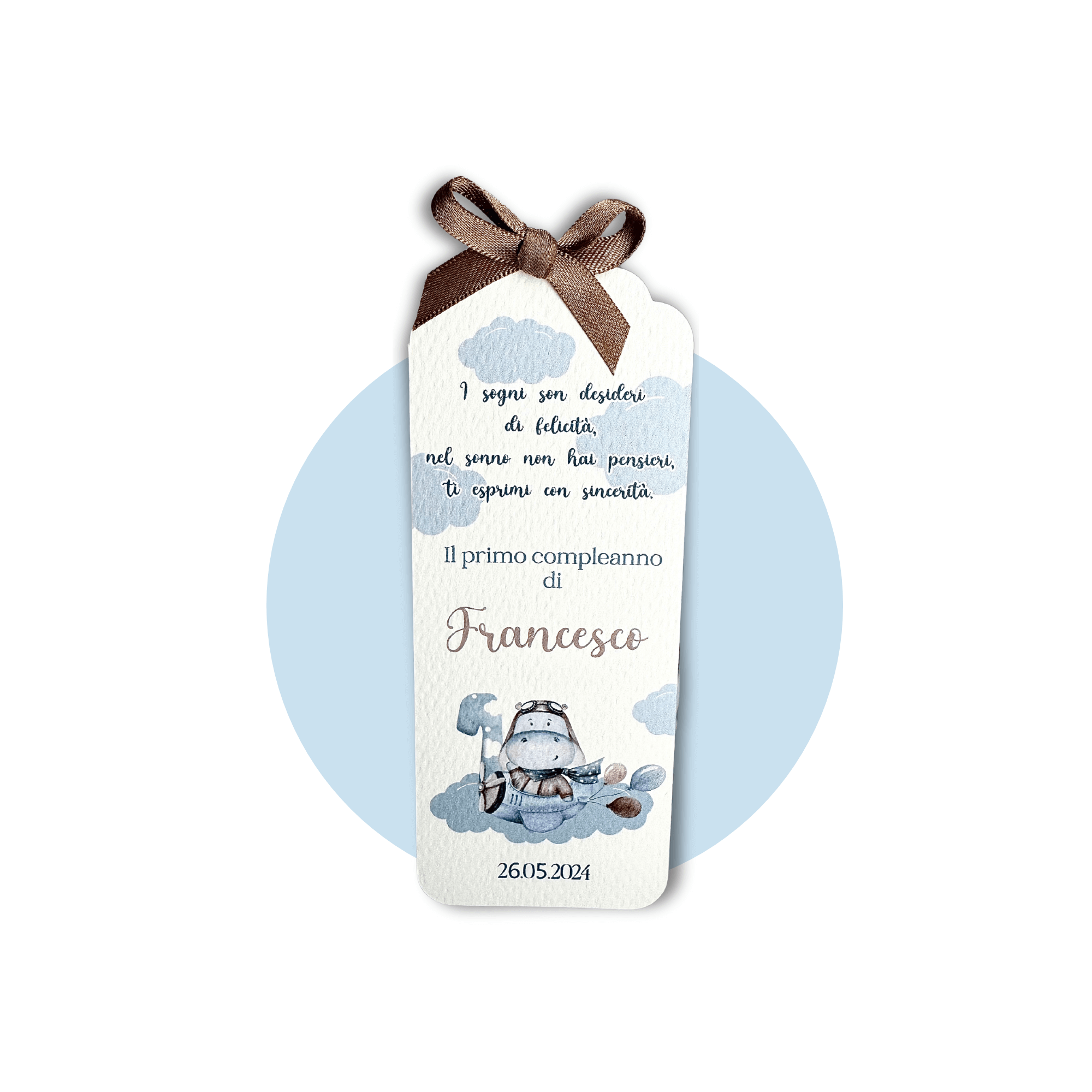 Segnaposto Ippopotamo Azzurro - Eventi Fai da Te