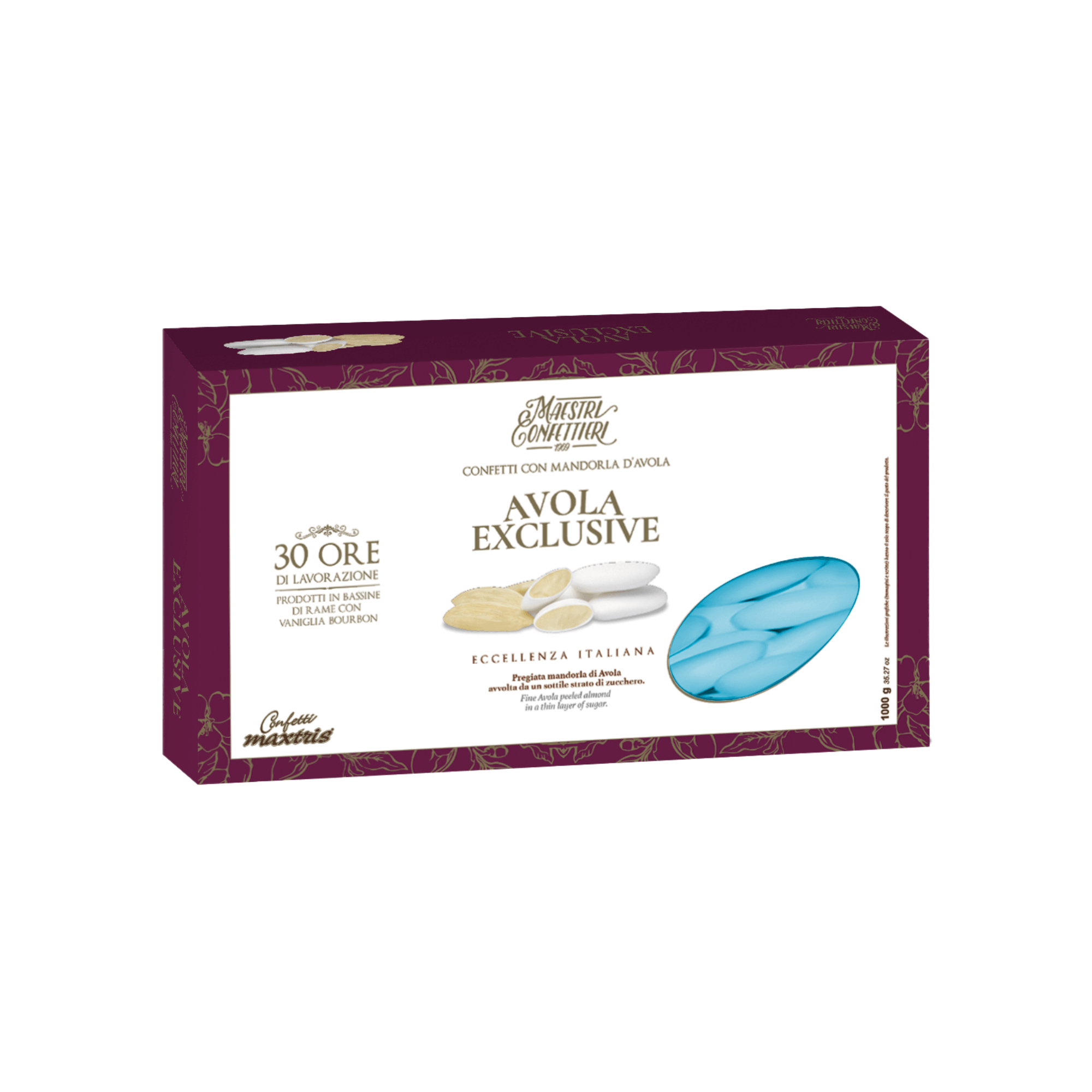 Confetti alla Mandorla Avola Exclusive Celeste - 1 kg. - Eventi Fai da Te