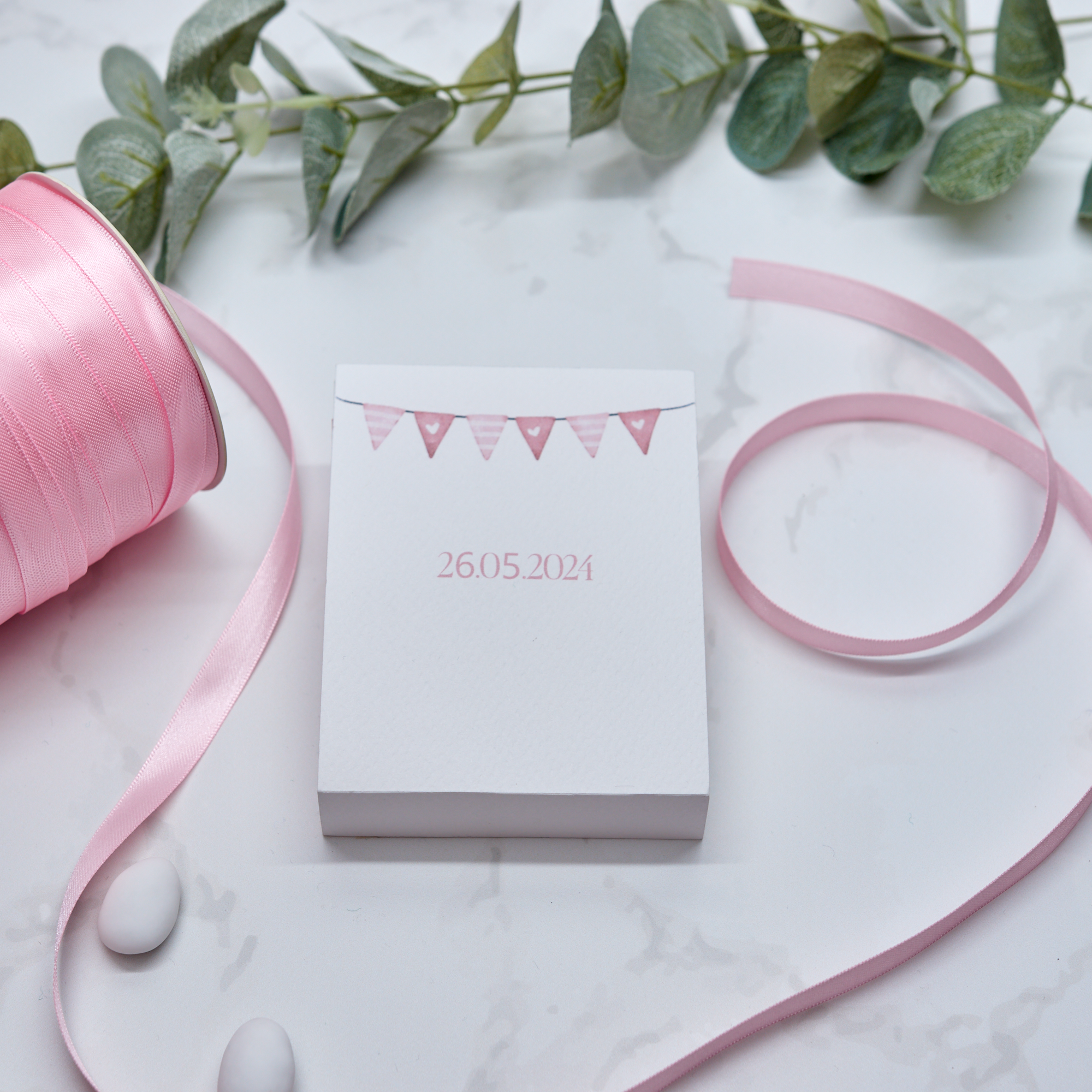 Scatola Apertura Laterale Orsetto con Palloncino Rosa - Eventi Fai da Te