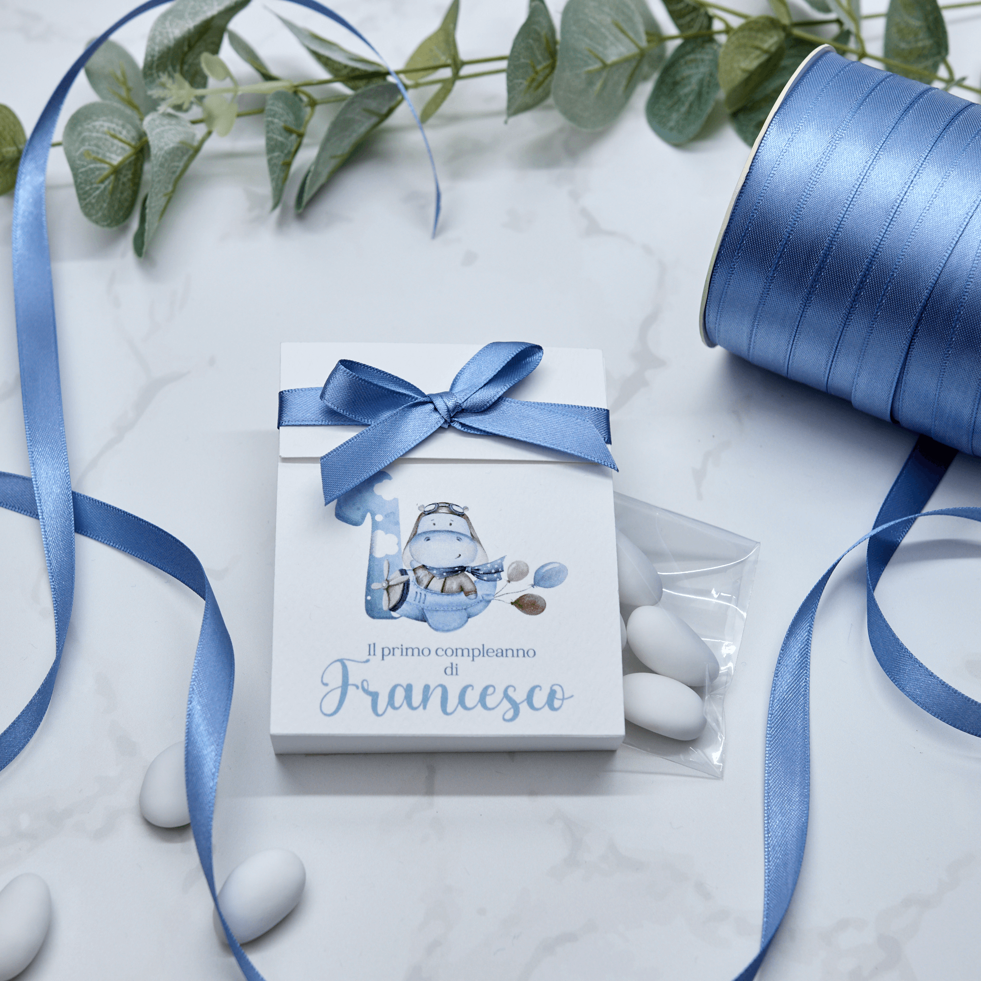 Scatola Apertura Laterale Ippopotamo Azzurro - Eventi Fai da Te