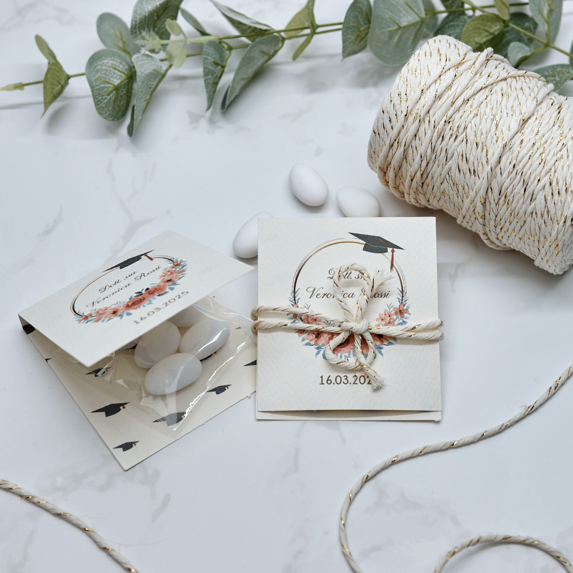 Astuccio PortaConfetti Laurea con Fiori - Eventi Fai da Te