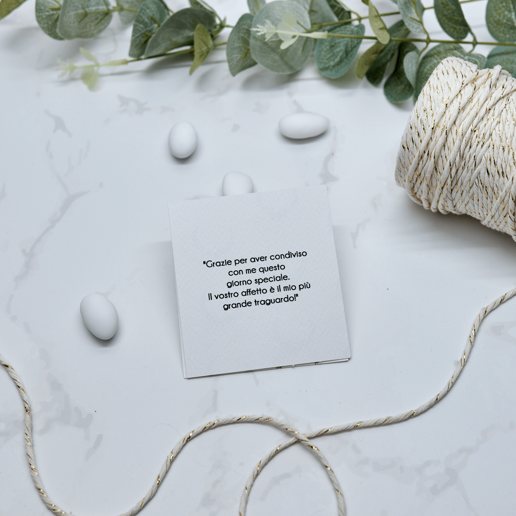 Astuccio PortaConfetti Alloro e Fiocco Rosso - Eventi Fai da Te