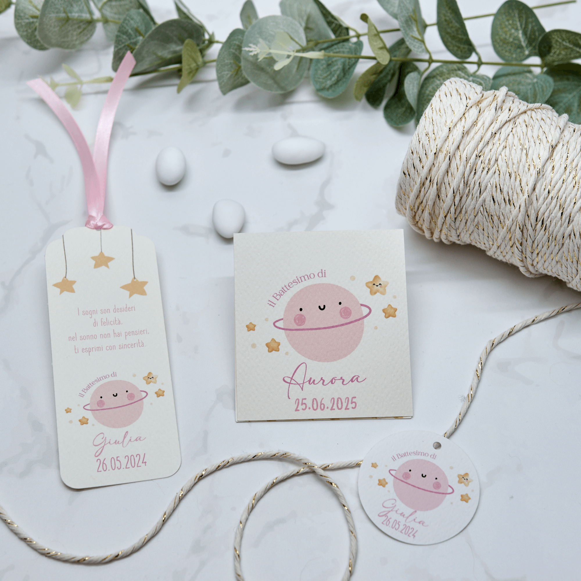 Astuccio PortaConfetti Saturno Rosa - Eventi Fai da Te