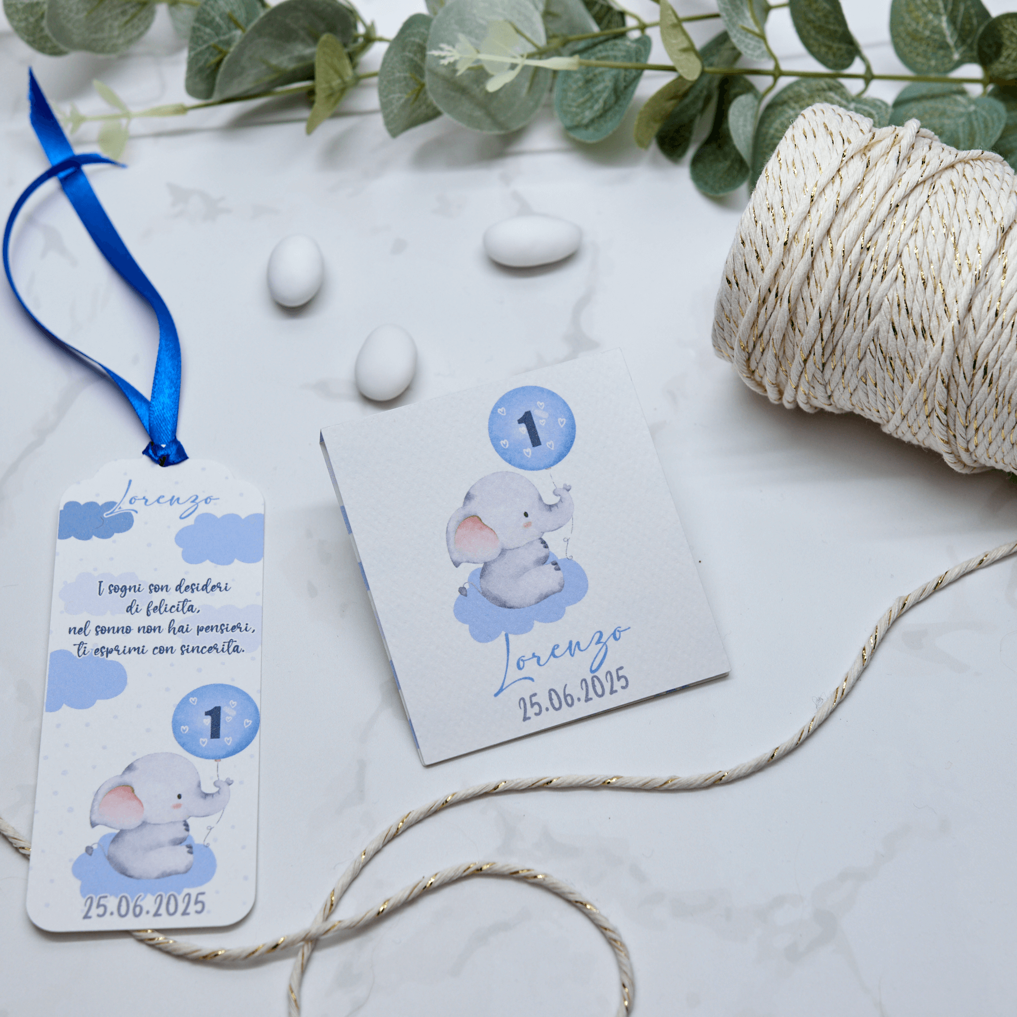 Astuccio PortaConfetti Elefantino Azzurro - Eventi Fai da Te