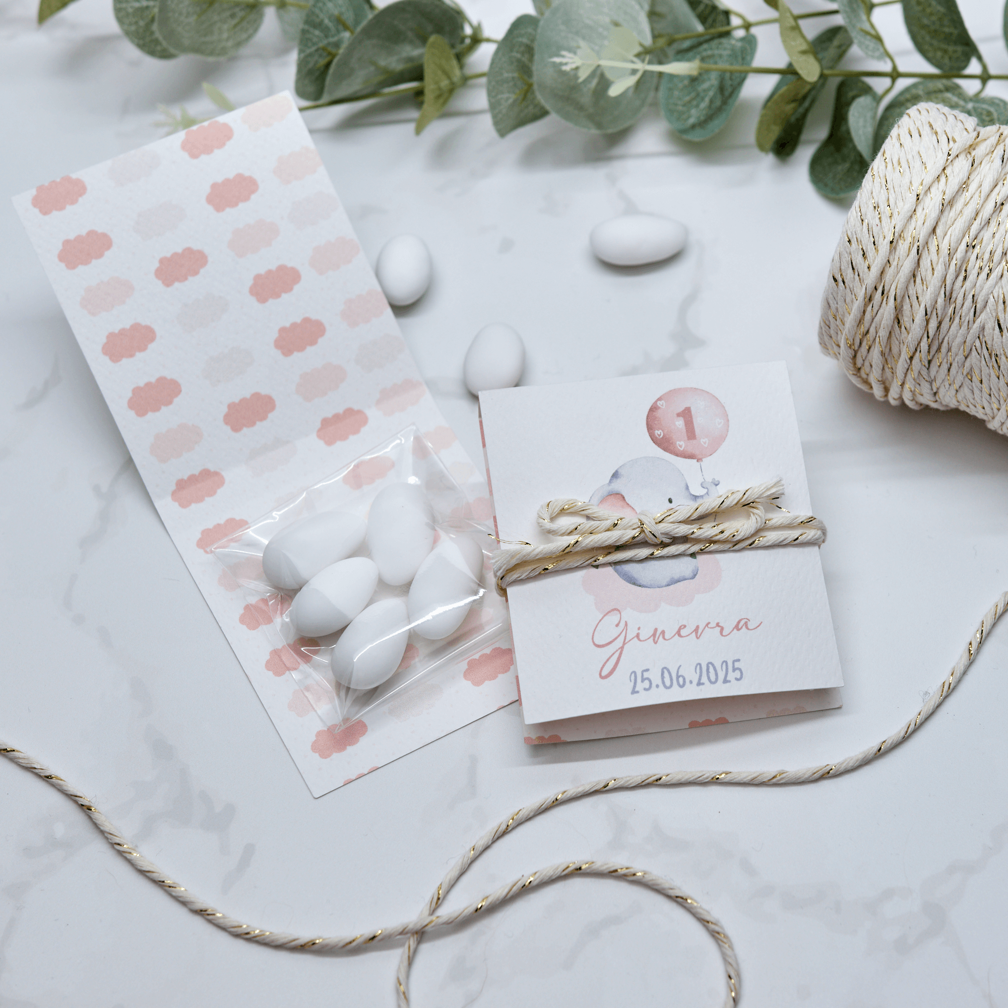 Astuccio PortaConfetti Elefantino Rosa - Eventi Fai da Te