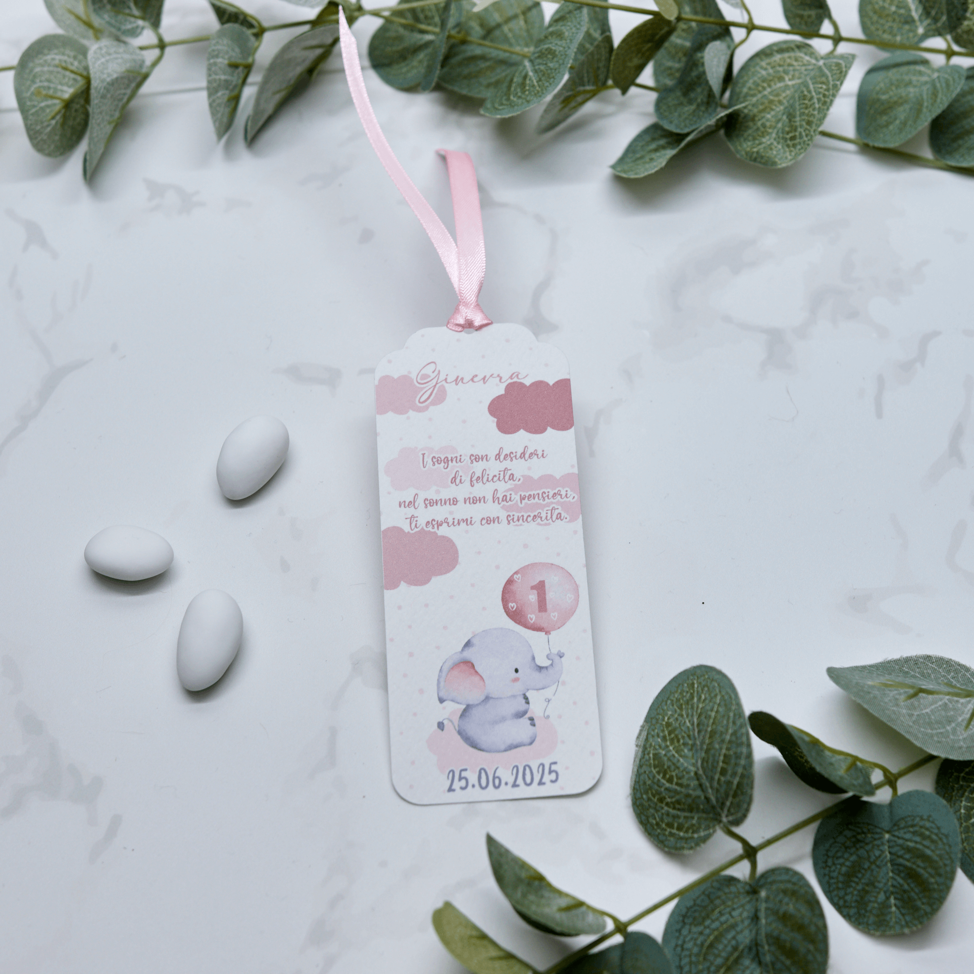 Segnaposto Elefantino Rosa - Eventi Fai da Te