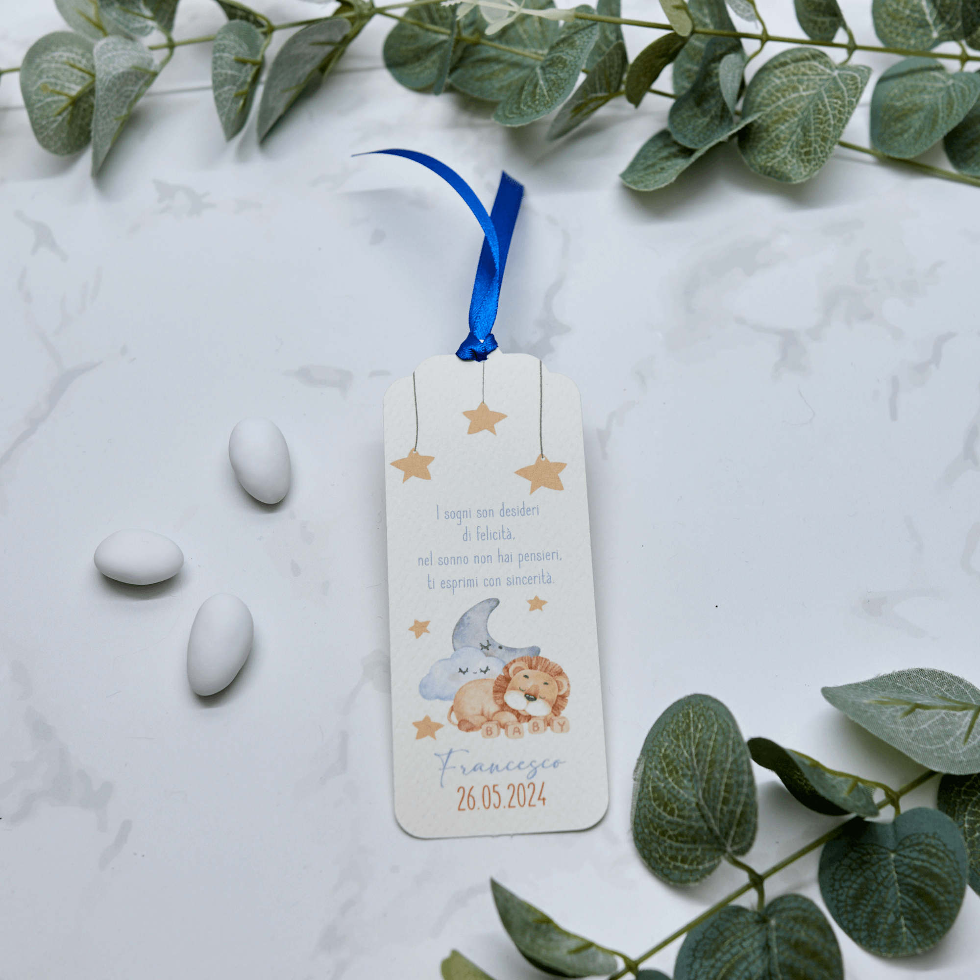 Segnaposto Leone Dormiente Blu - Eventi Fai da Te