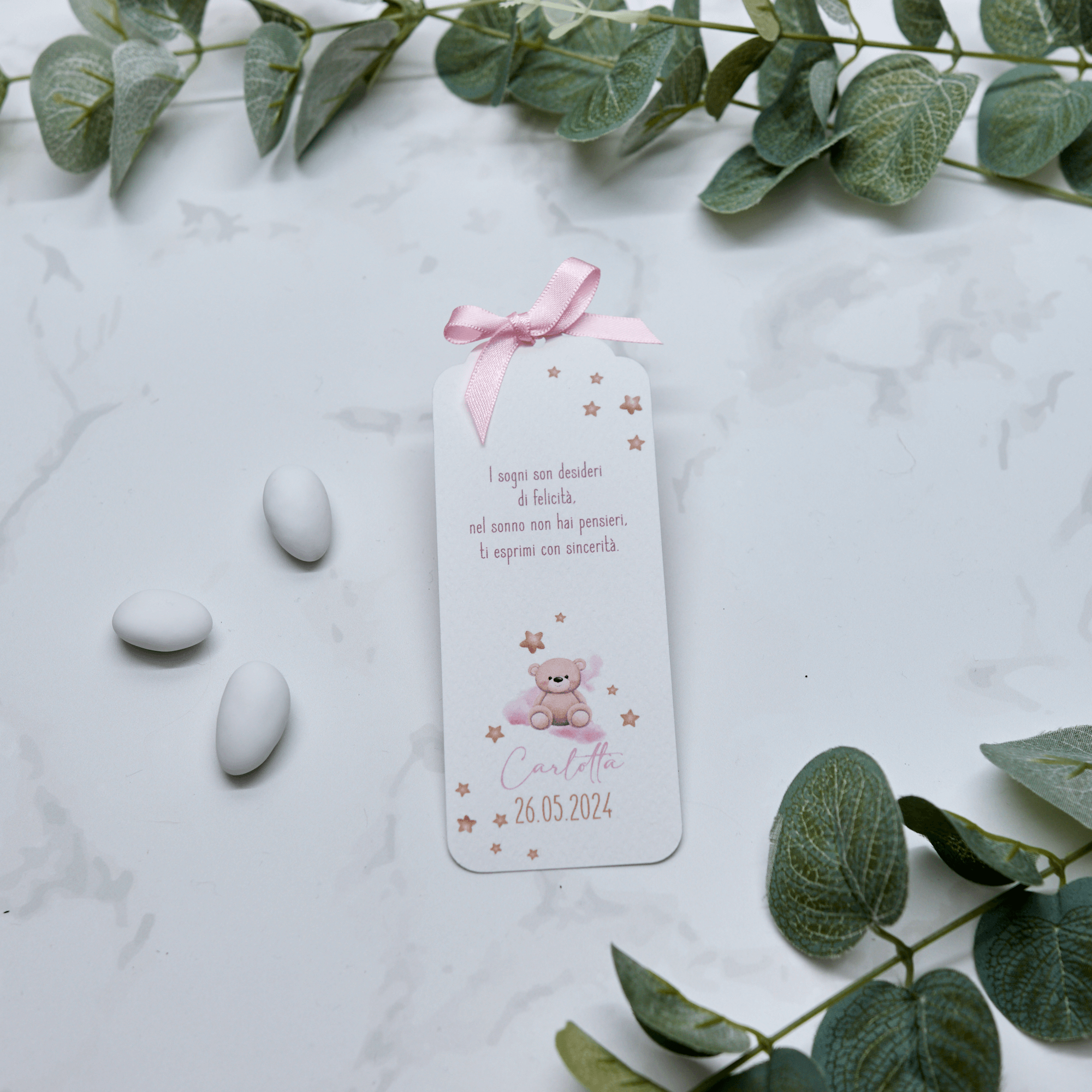 Segnaposto Orsetto Rosa - Eventi Fai da Te