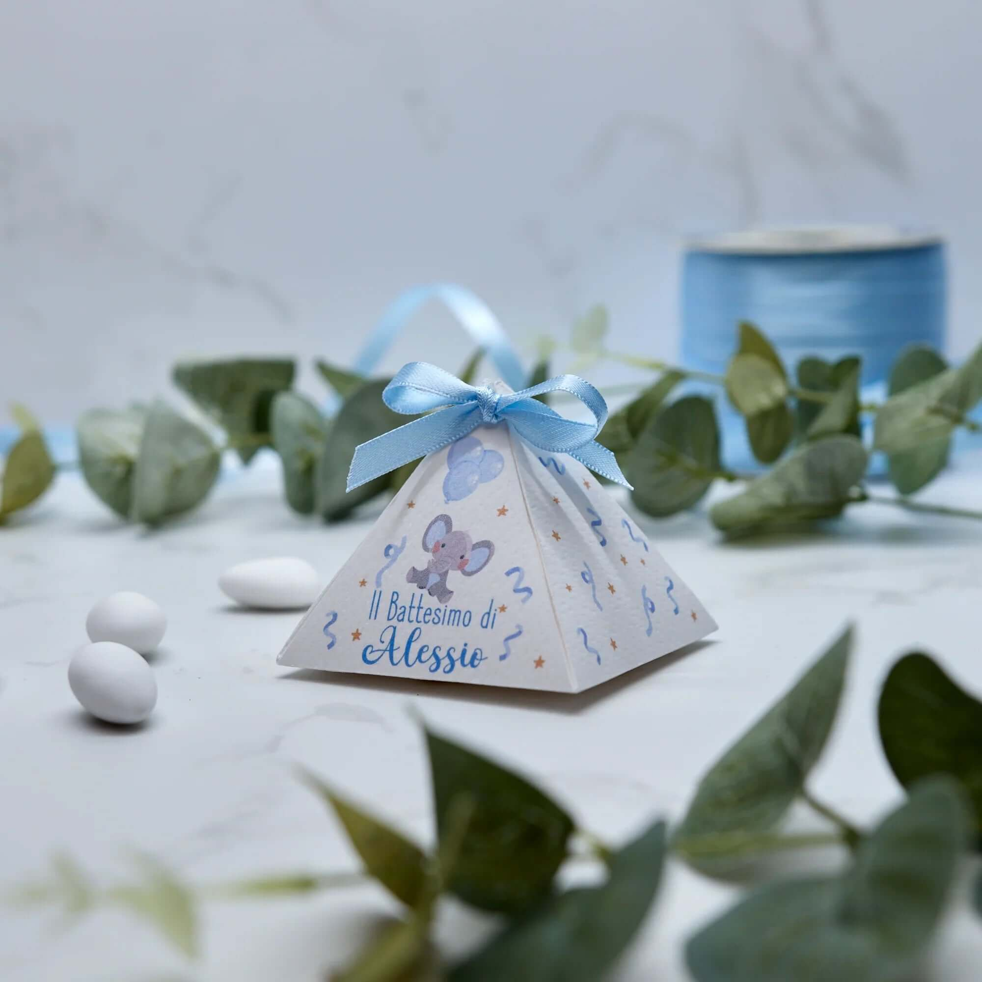 Scatola Piramidale Elefantino Azzurro - Eventi Fai da Te