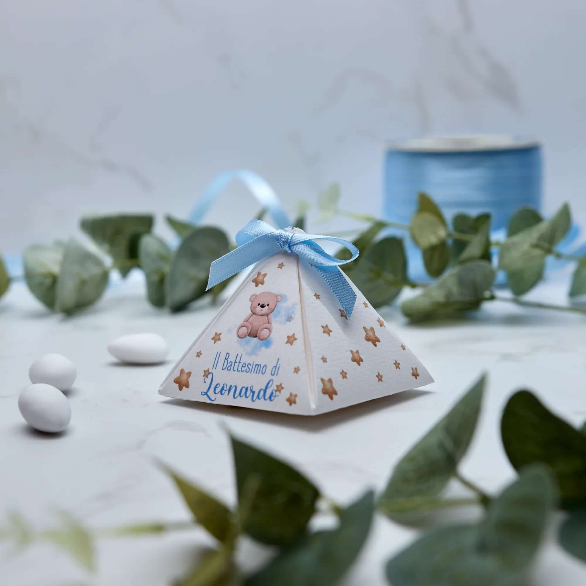 Scatola Piramidale Orsetto Azzurro - Eventi Fai da Te