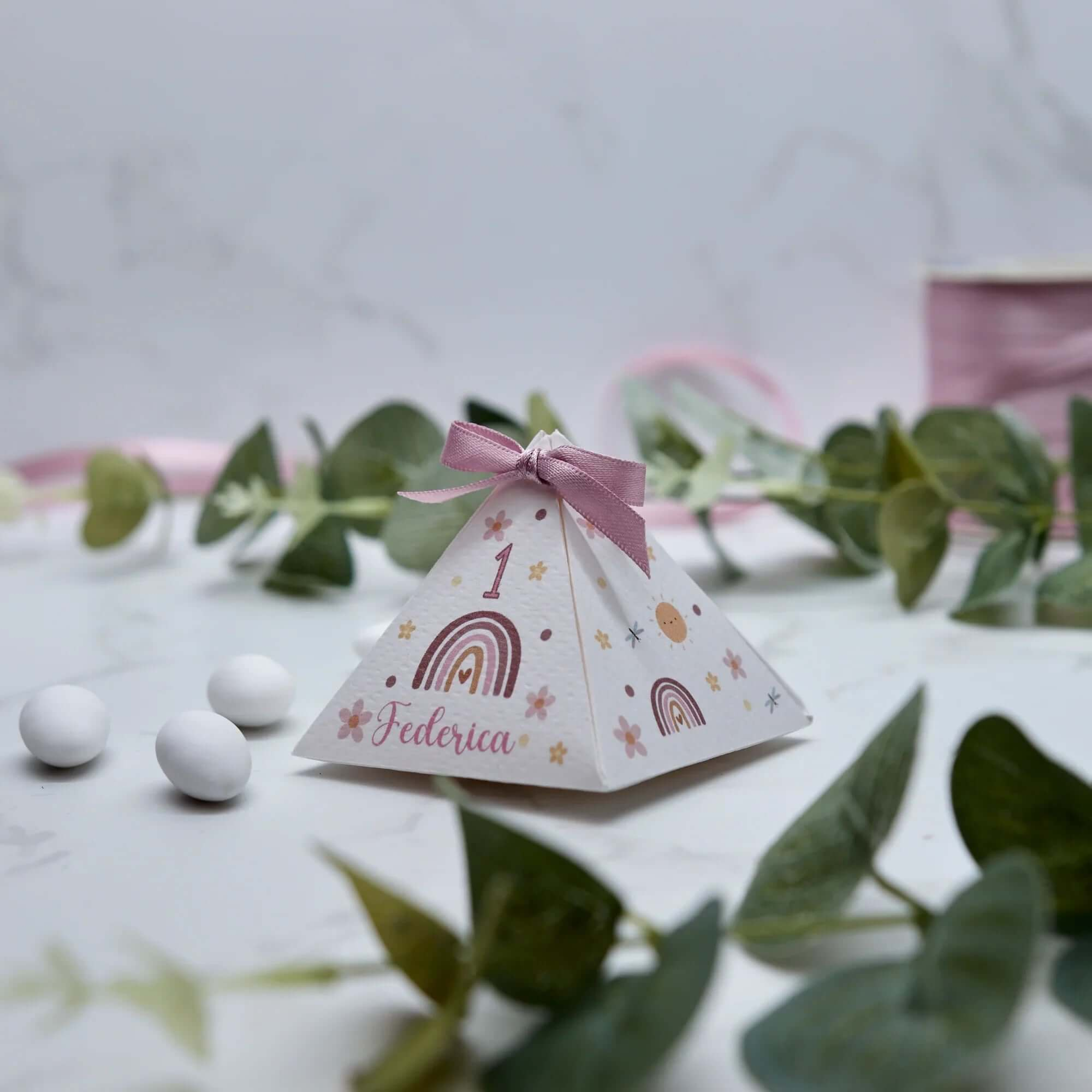 Scatola Piramidale Arcobaleno Rosa - Eventi Fai da Te