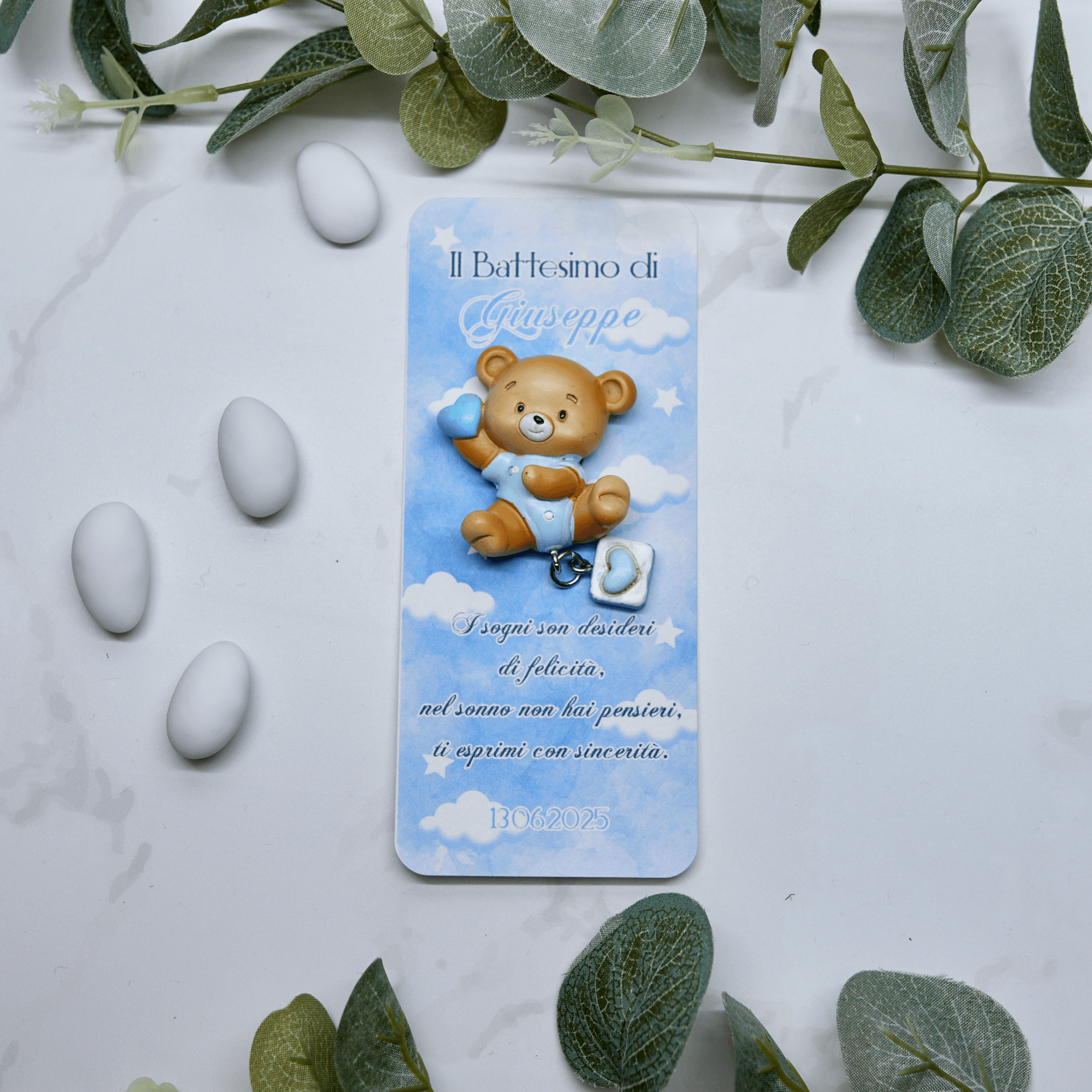 Segnaposto Nuvole con Calamita Orsetto Azzurro - Eventi Fai da Te