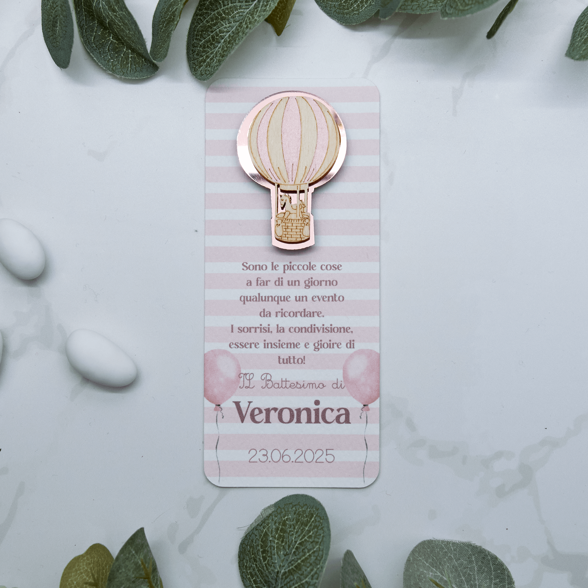 Segnaposto Palloncini Rosa con Calamita Mongolfiera Rosa - Eventi Fai da Te