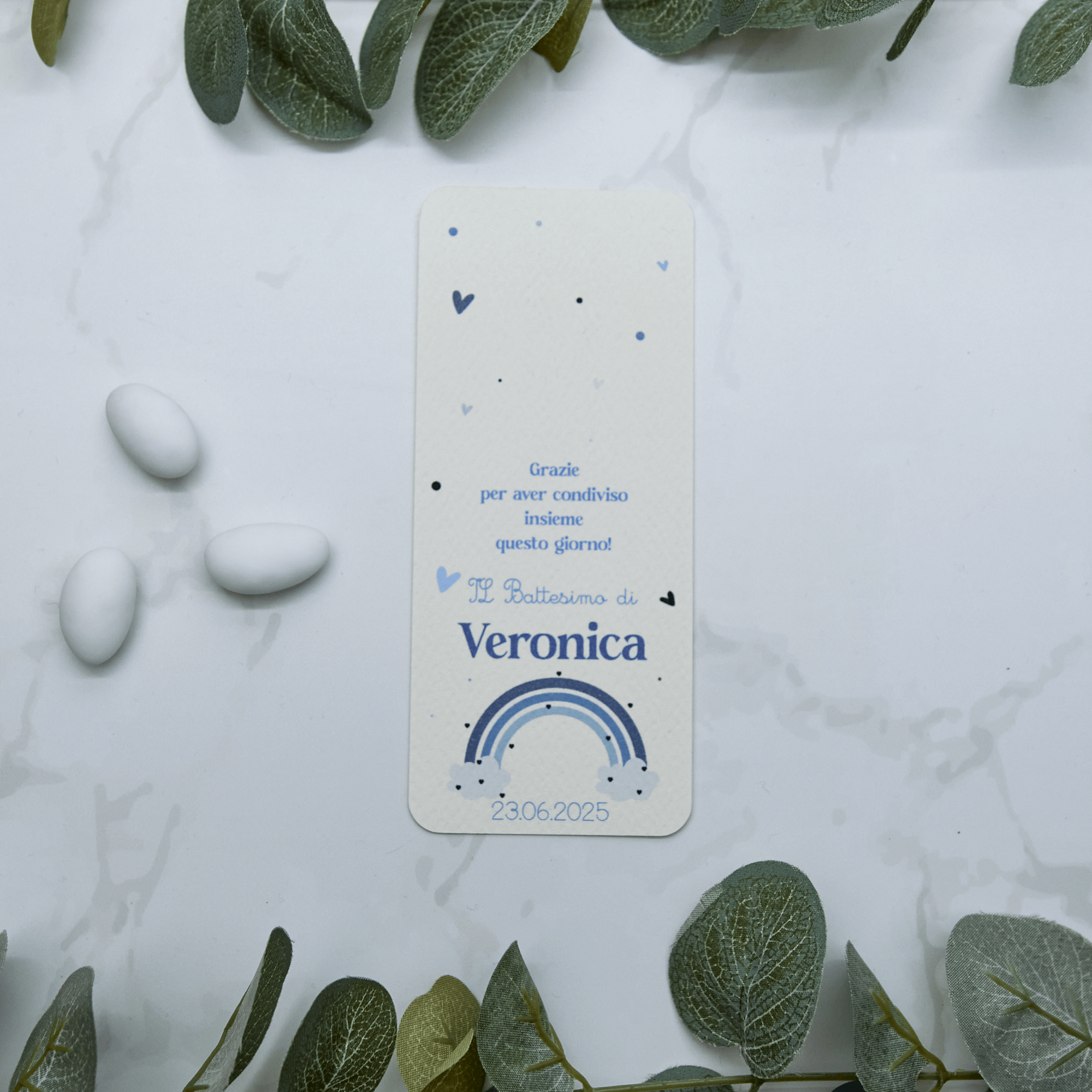 Segnaposto Arcobaleno con Calamita Mongolfiera Azzurro - Eventi Fai da Te