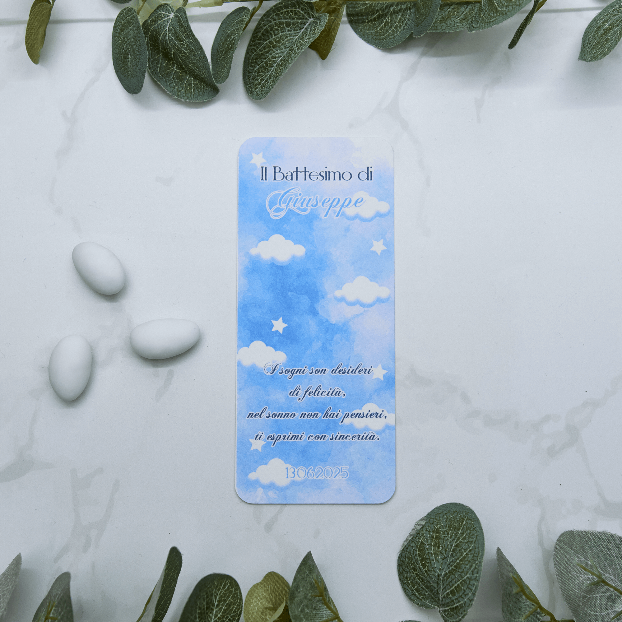 Segnaposto Nuvole con Calamita Mongolfiera Azzurro - Eventi Fai da Te