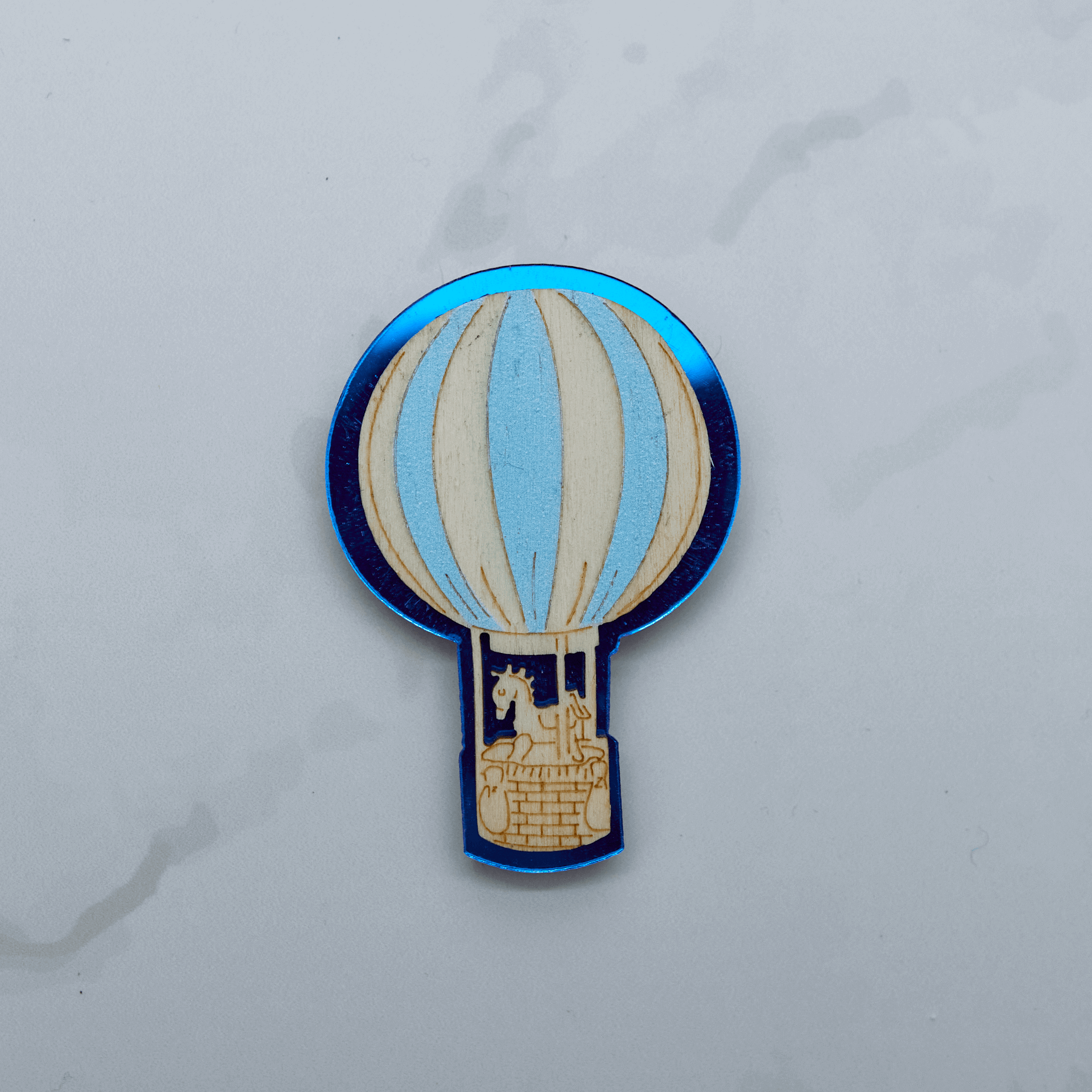 Segnaposto Palloncini Azzurri con Calamita Mongolfiera Azzurro - Eventi Fai da Te