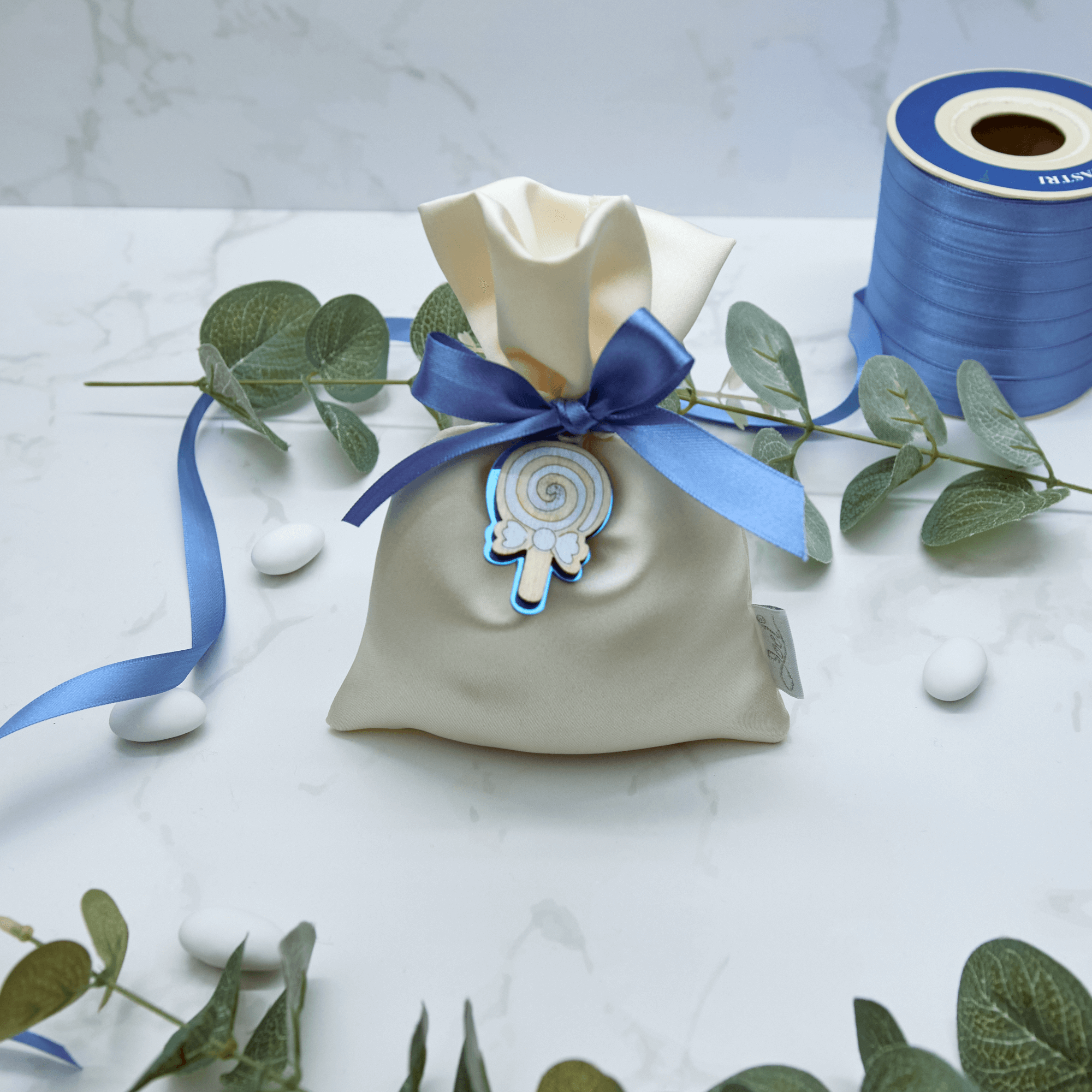Sacchetto Raso con Lollipop Azzurro - Eventi Fai da Te