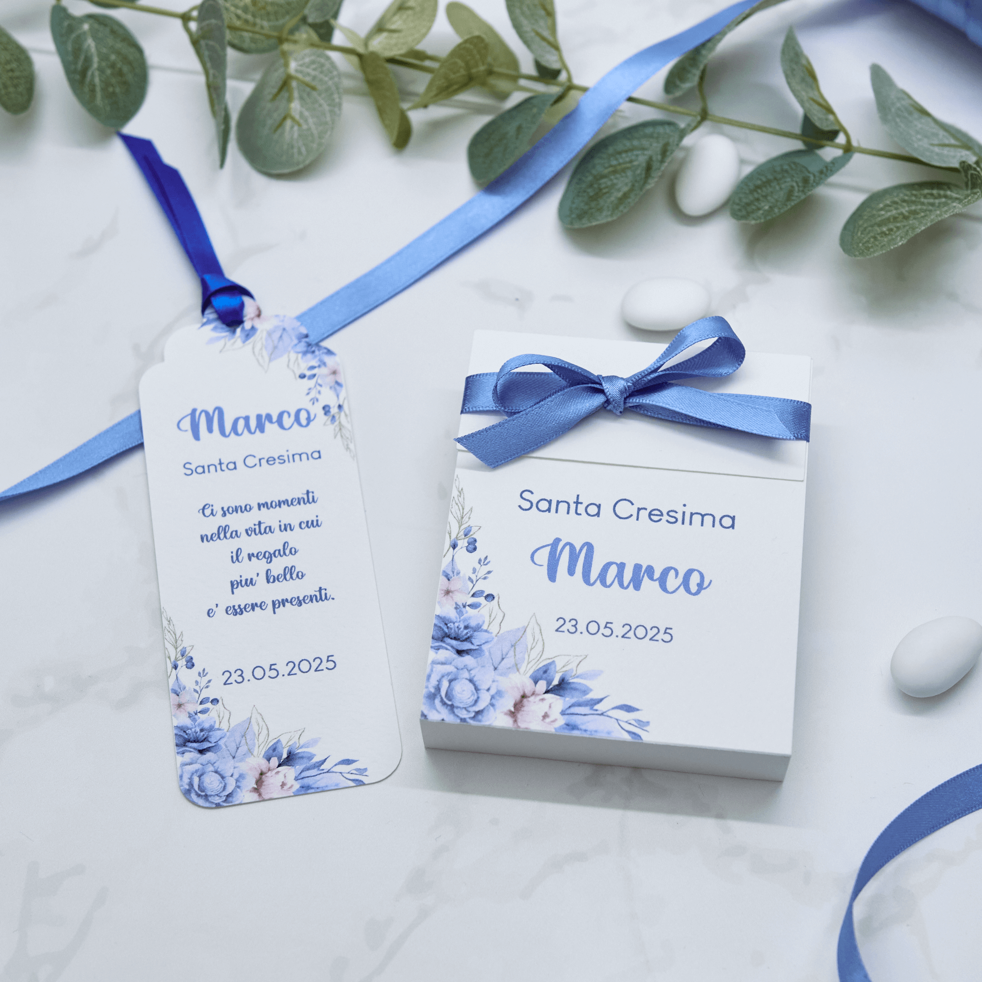 Segnaposto Flowers Azzurro - Eventi Fai da Te