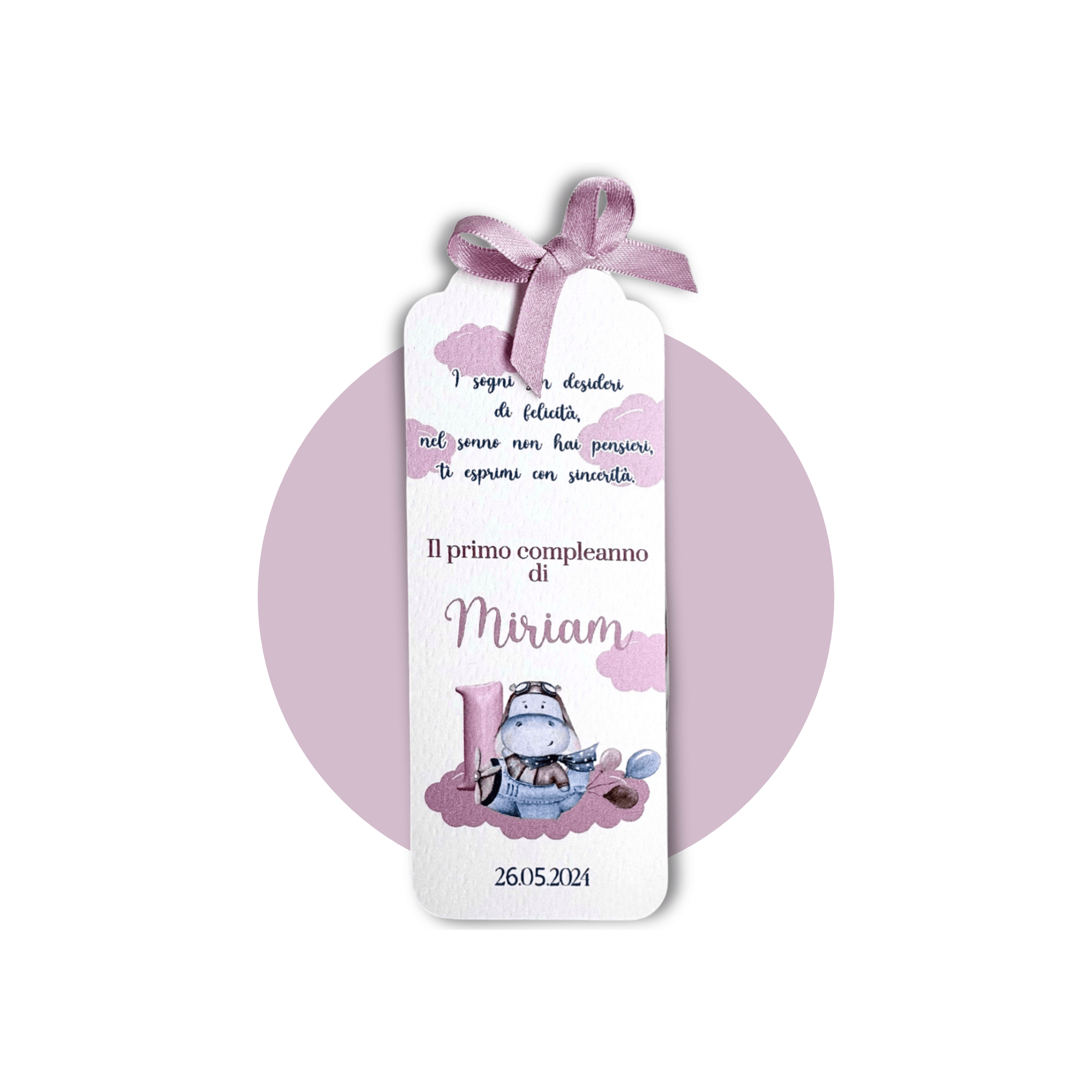 Segnaposto Ippopotamo Rosa - Eventi Fai da Te