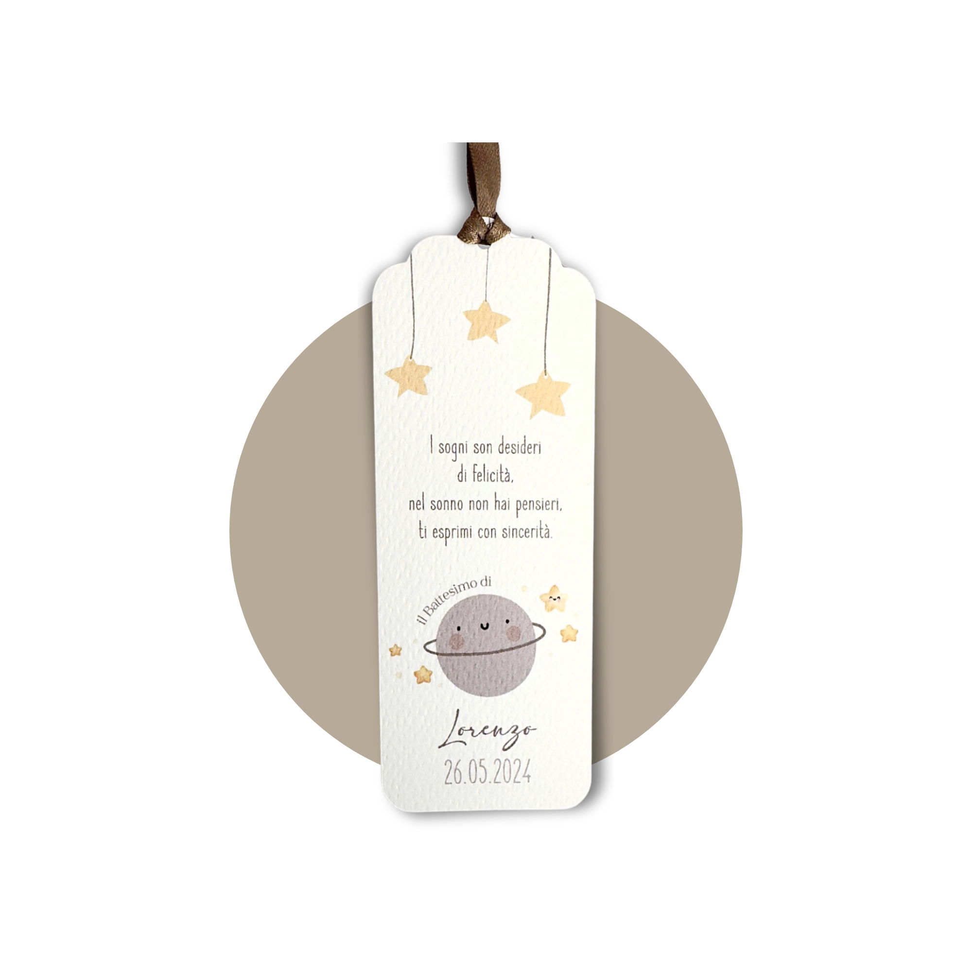 Segnaposto Saturno Beige - Eventi Fai da Te