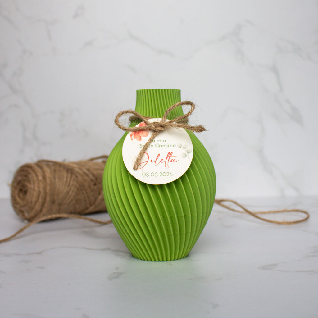 Vasetto 3D con Tag - Verde (C)