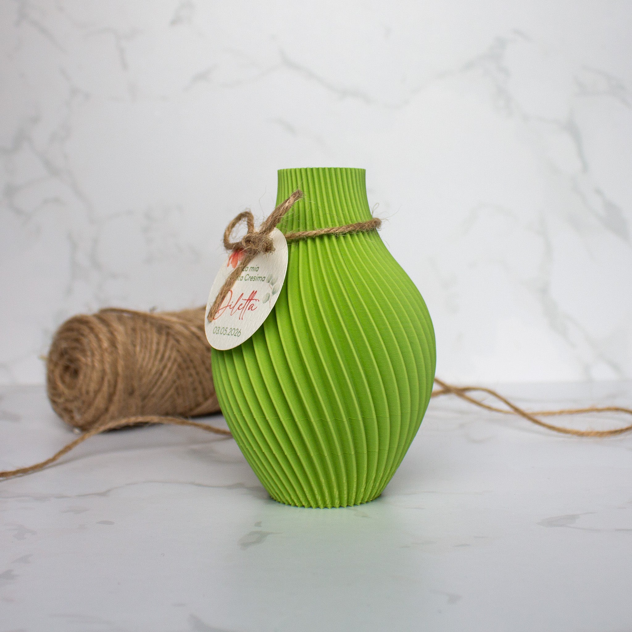 Vasetto 3D con Tag - Verde (C)