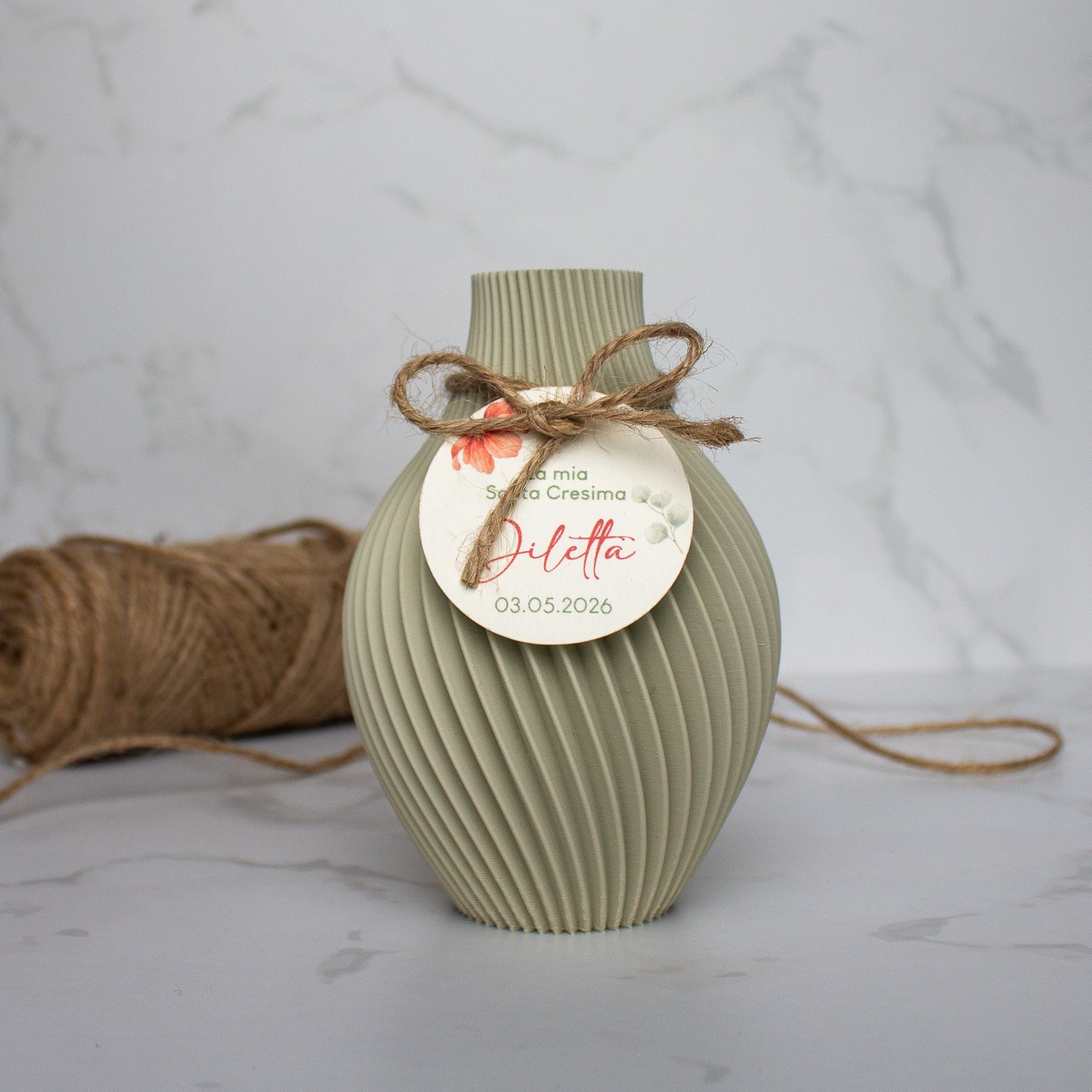 Vasetto 3D con Tag - Kaki (C)