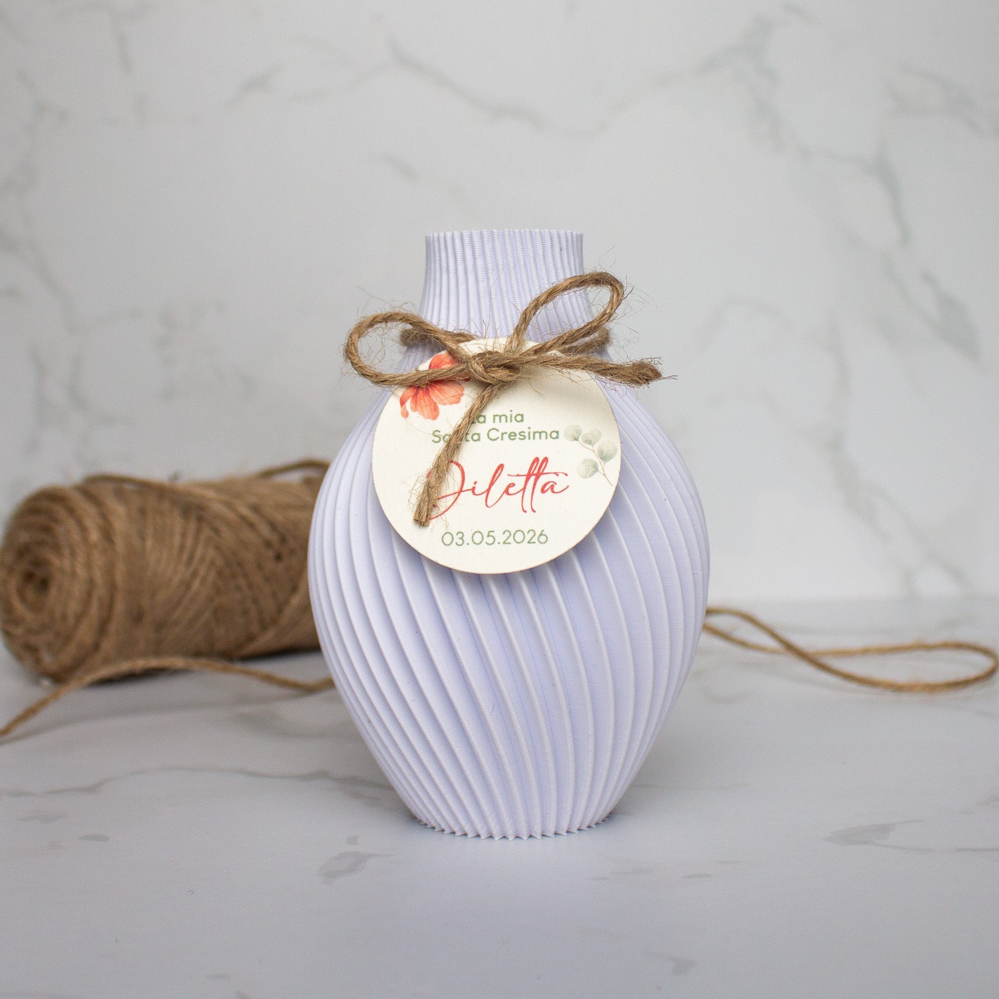 Vasetto 3D con Tag - Bianco (C)