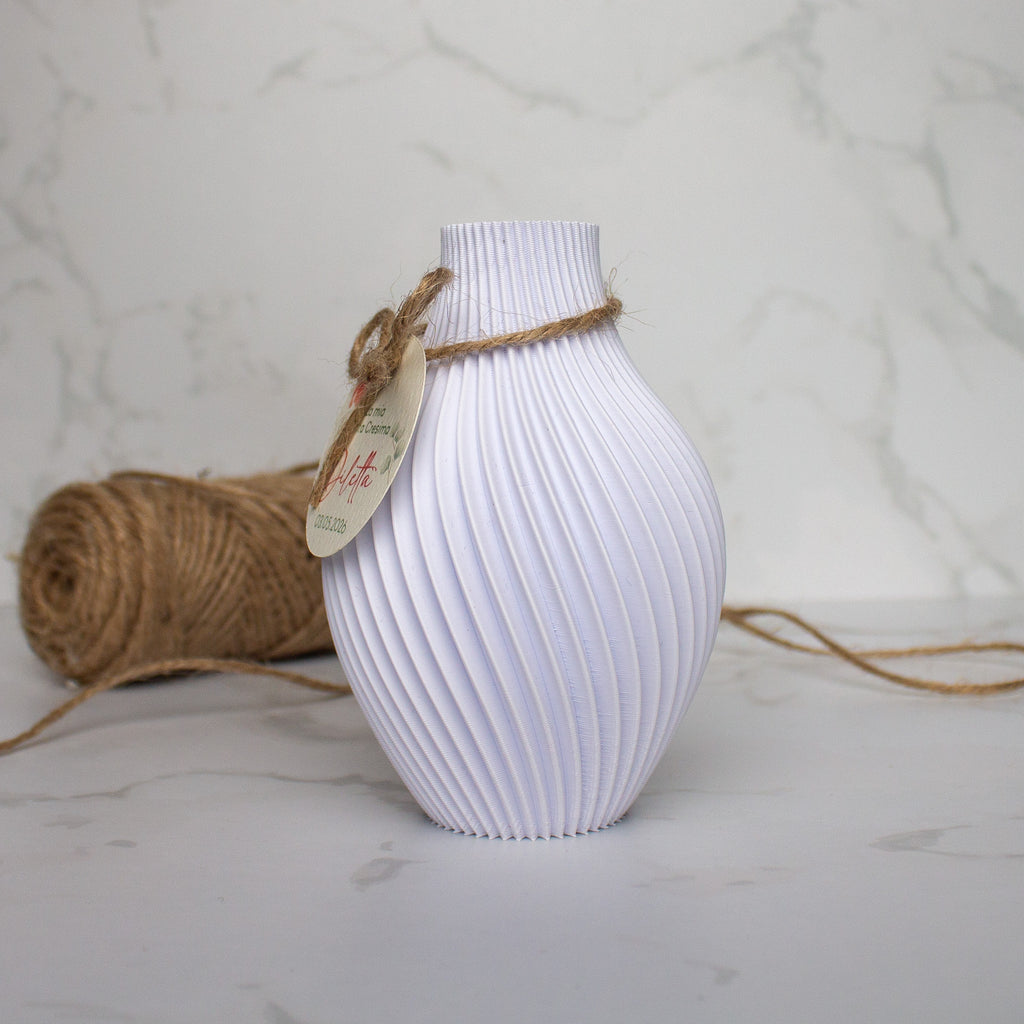 Vasetto 3D con Tag - Bianco (C)