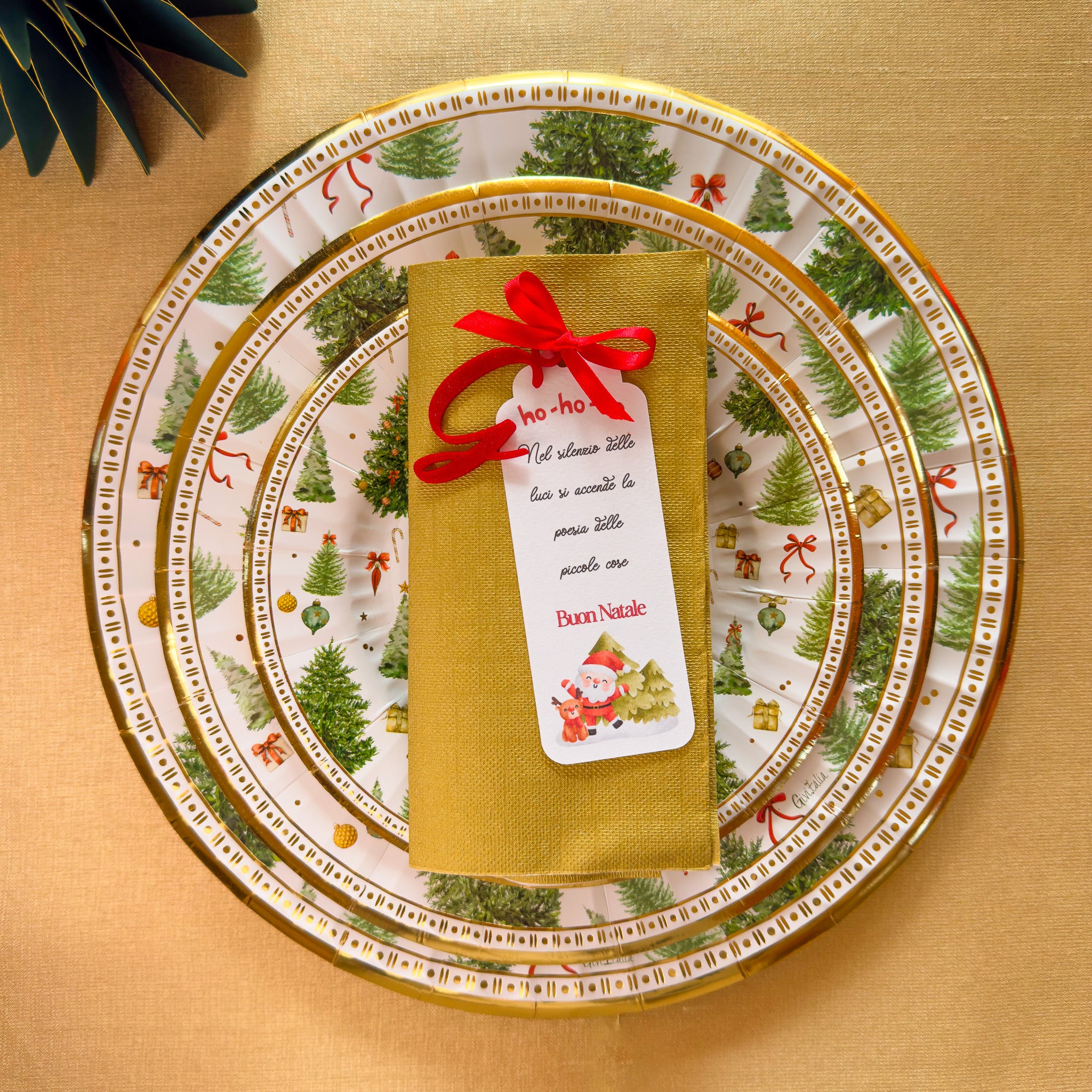 Segnaposto con Lettera - Babbo e Renna