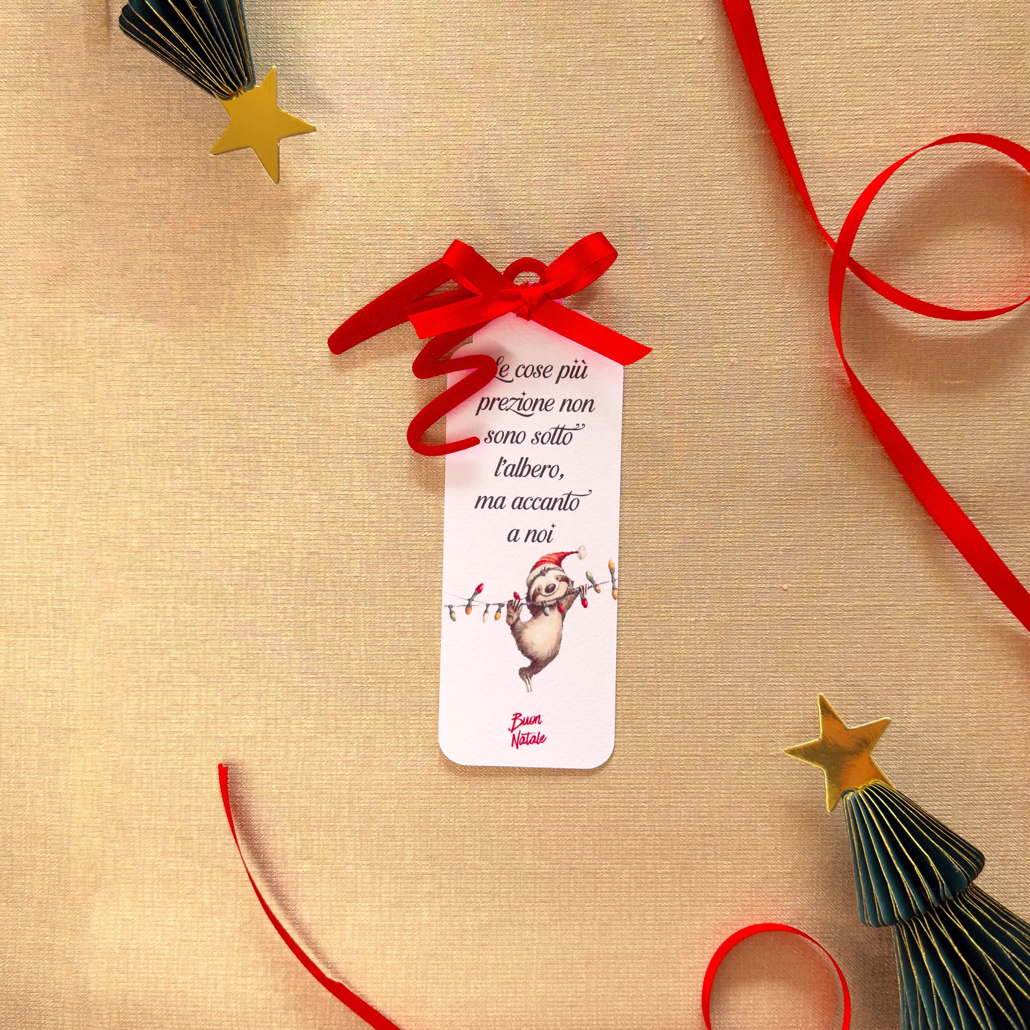 Segnaposto con Lettera - Bradipo Natale