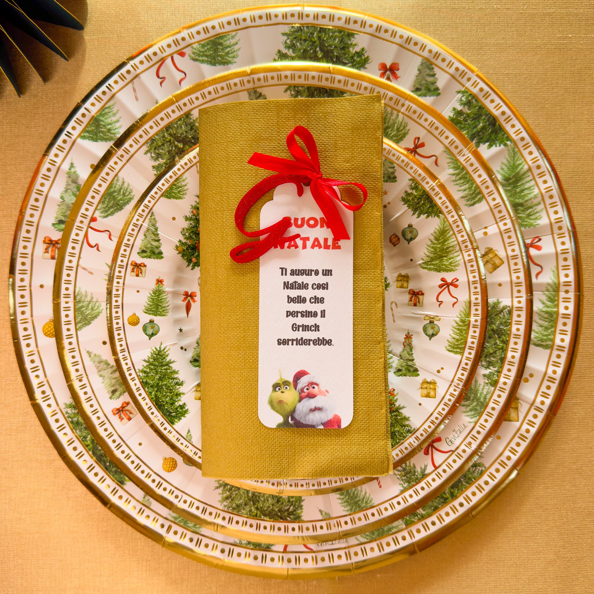 Segnaposto con Lettera - Grinch e Babbo