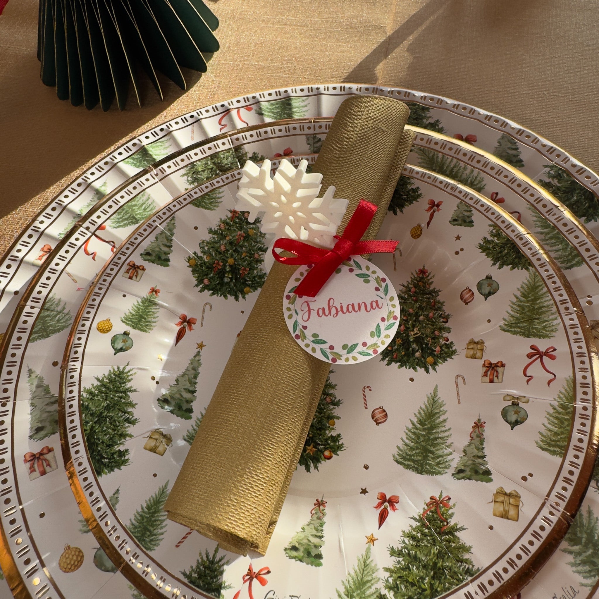 Portatovagliolo con Tag Ghirlanda Personalizzata